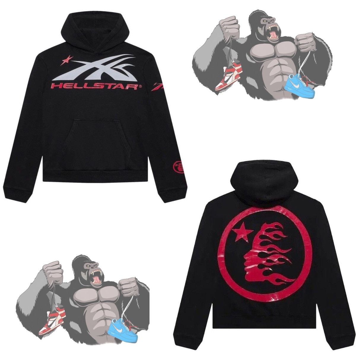 Hellstar Hellstar Sport Logo Hoodie Black Red Grailed