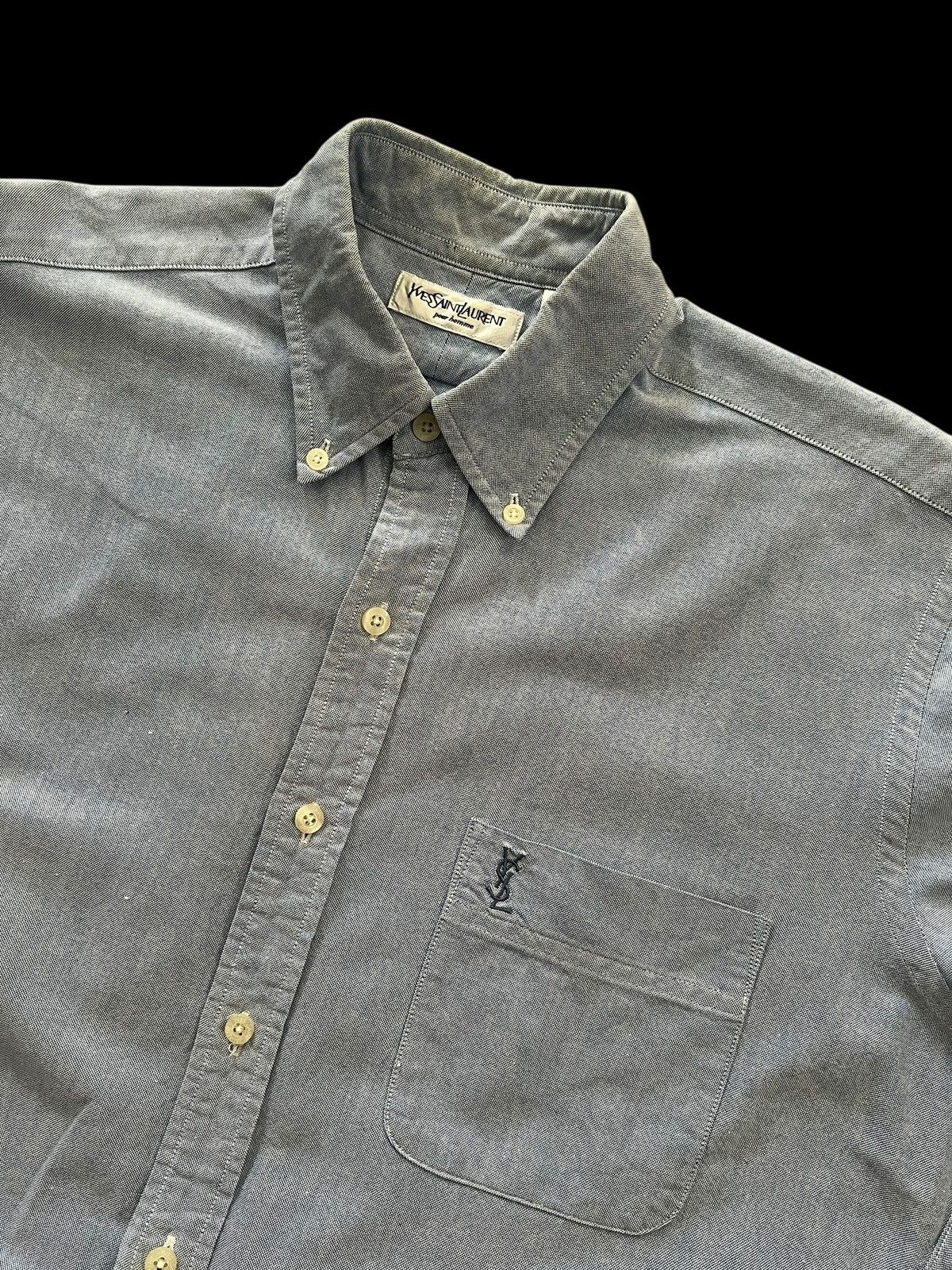 Yves Saint Laurent 1990s YSL Pour Homme Chambray Button Down Shirt Size US L / EU 52-54 / 3 - 1 Thumbnail
