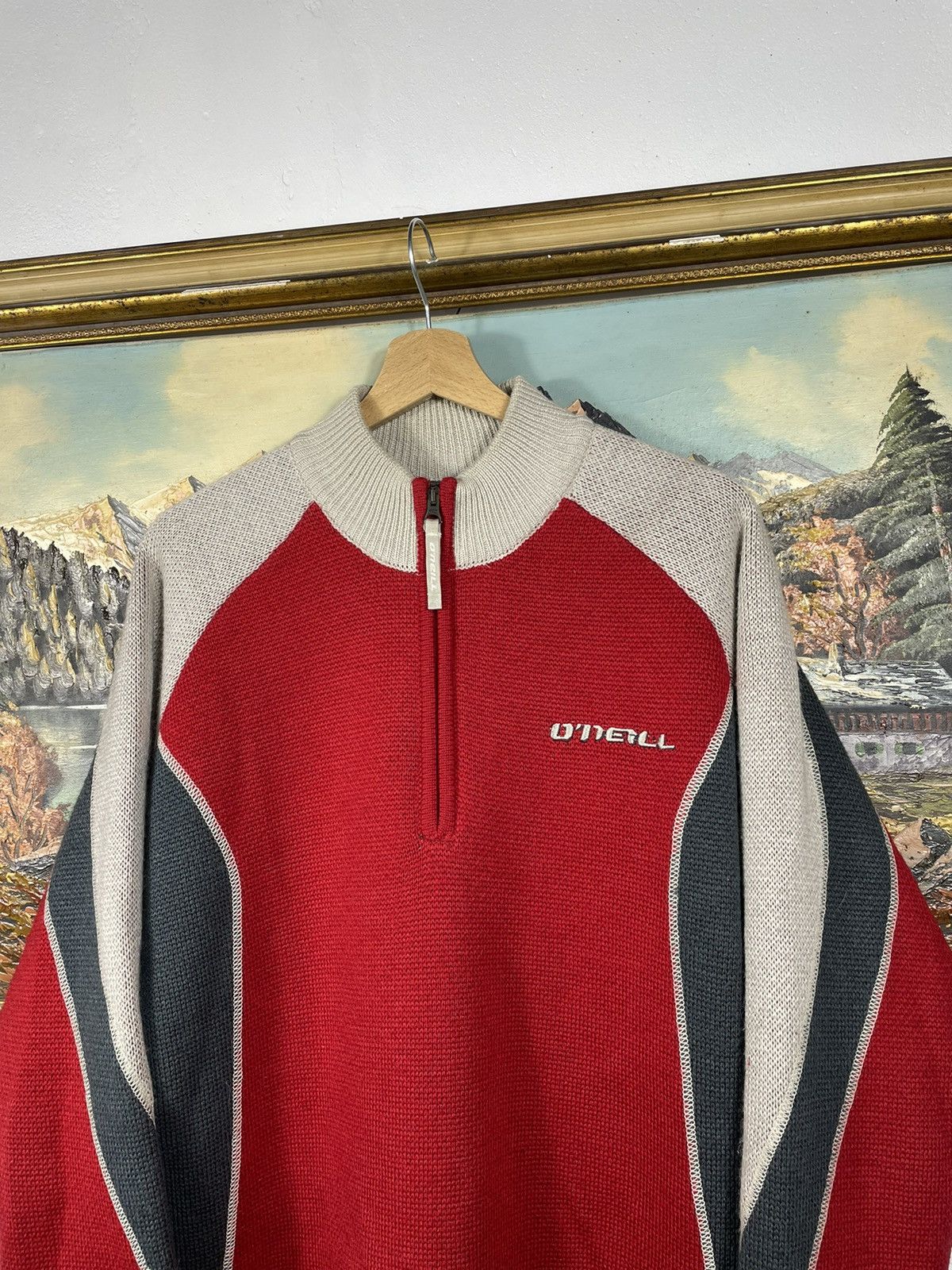 O'Neill × Vintage Vintage O’Neill Surf Wear Wool Sweater Crewneck Pull Zip 1/3 Size US L / EU 52-54 / 3 - 5 Thumbnail