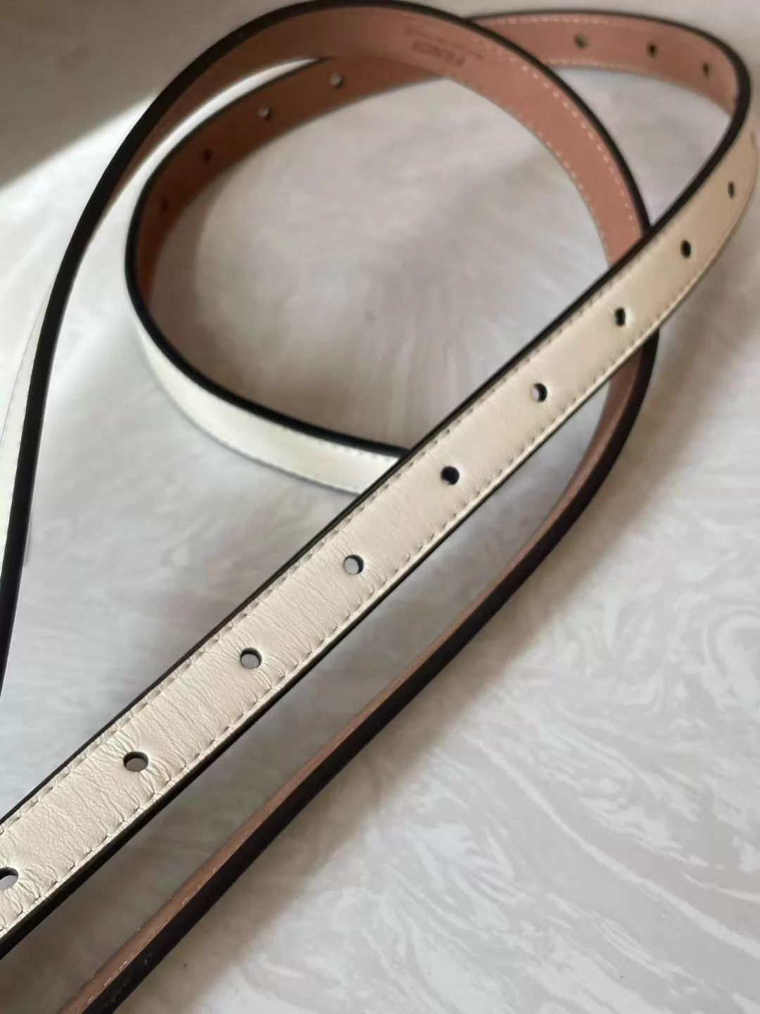 Fendi FENDI women's white leather FF studded belt Size ONE SIZE - 7 Thumbnail