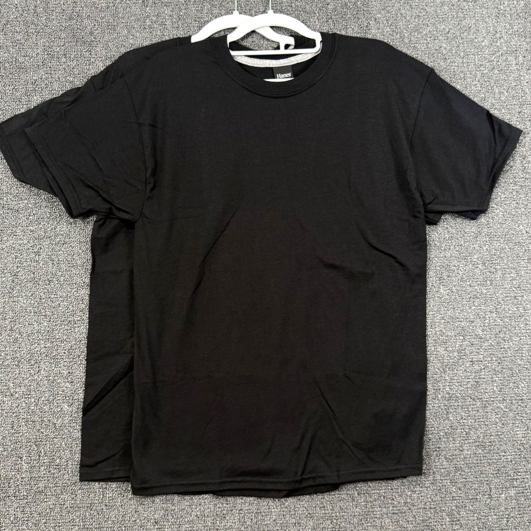 Hanes Hanes Mens T Shirt Black X-Temp Crew Neck 2 Pack O4200 Solid Short Sleeve 60% Cotton 40% Polyester Size US M / EU 48-50 / 2 - 2 Thumbnail