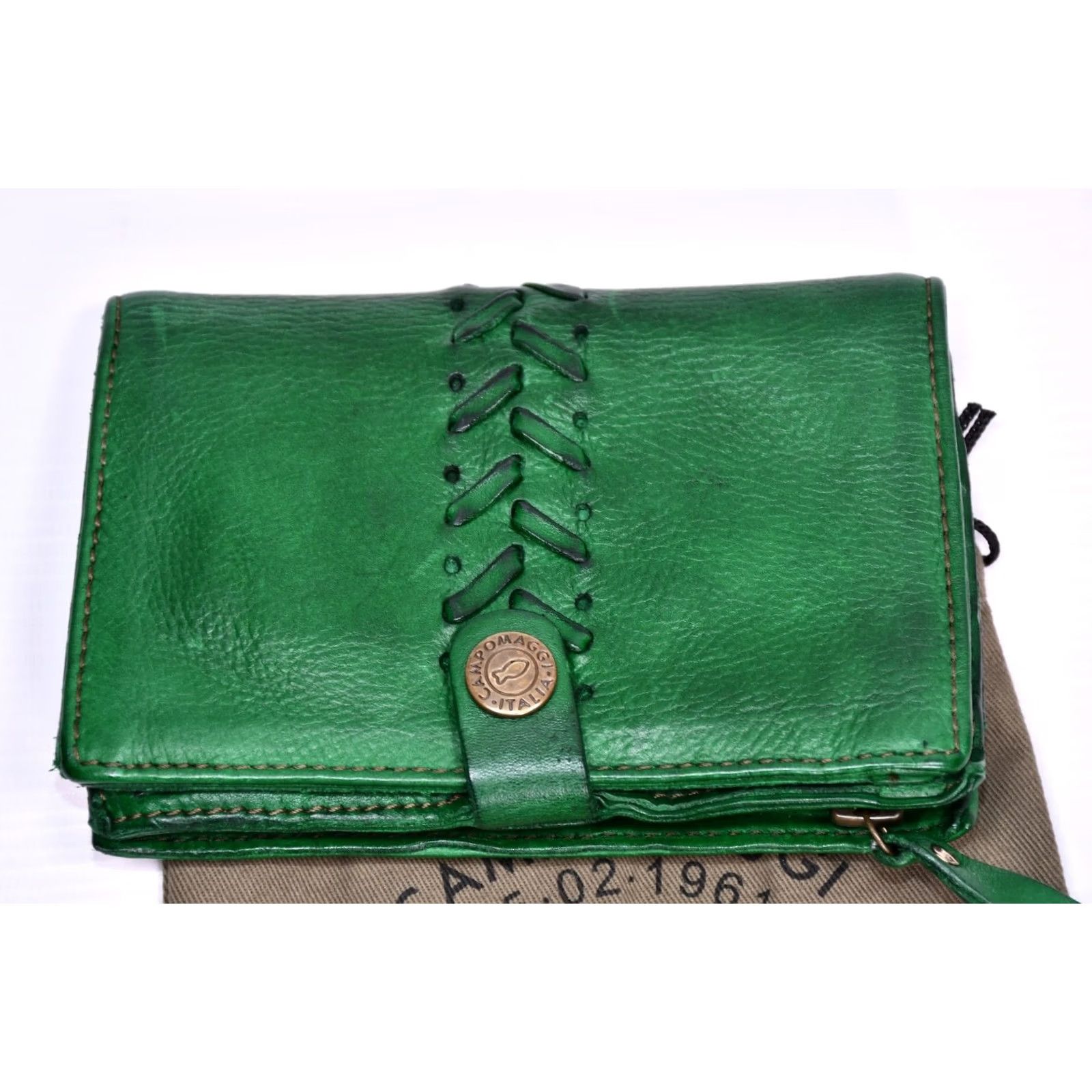 Campomaggi Campomaggi Wallet Emerald Green Leather Unisex Wallet, Green Leather, Studded, 15 cm x 10 cm, Italy, Campomaggi, 100% Leather, Excellent Like New Size ONE SIZE - 2 Thumbnail