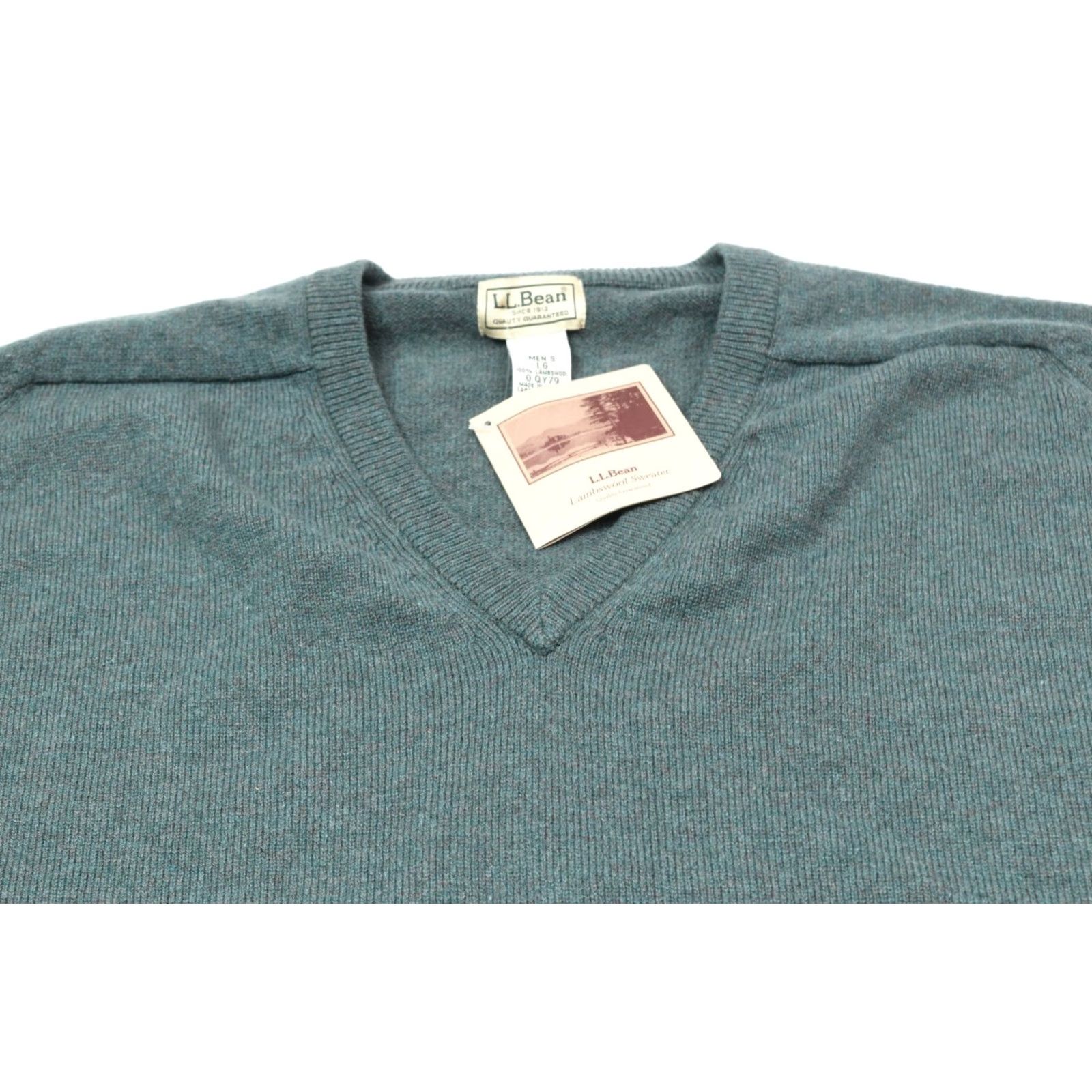 Vintage LL Bean Sweater Men Large Blue Long Sleeve V-Neck Pullover 100% Lambswool Size US L / EU 52-54 / 3 - 3 Thumbnail