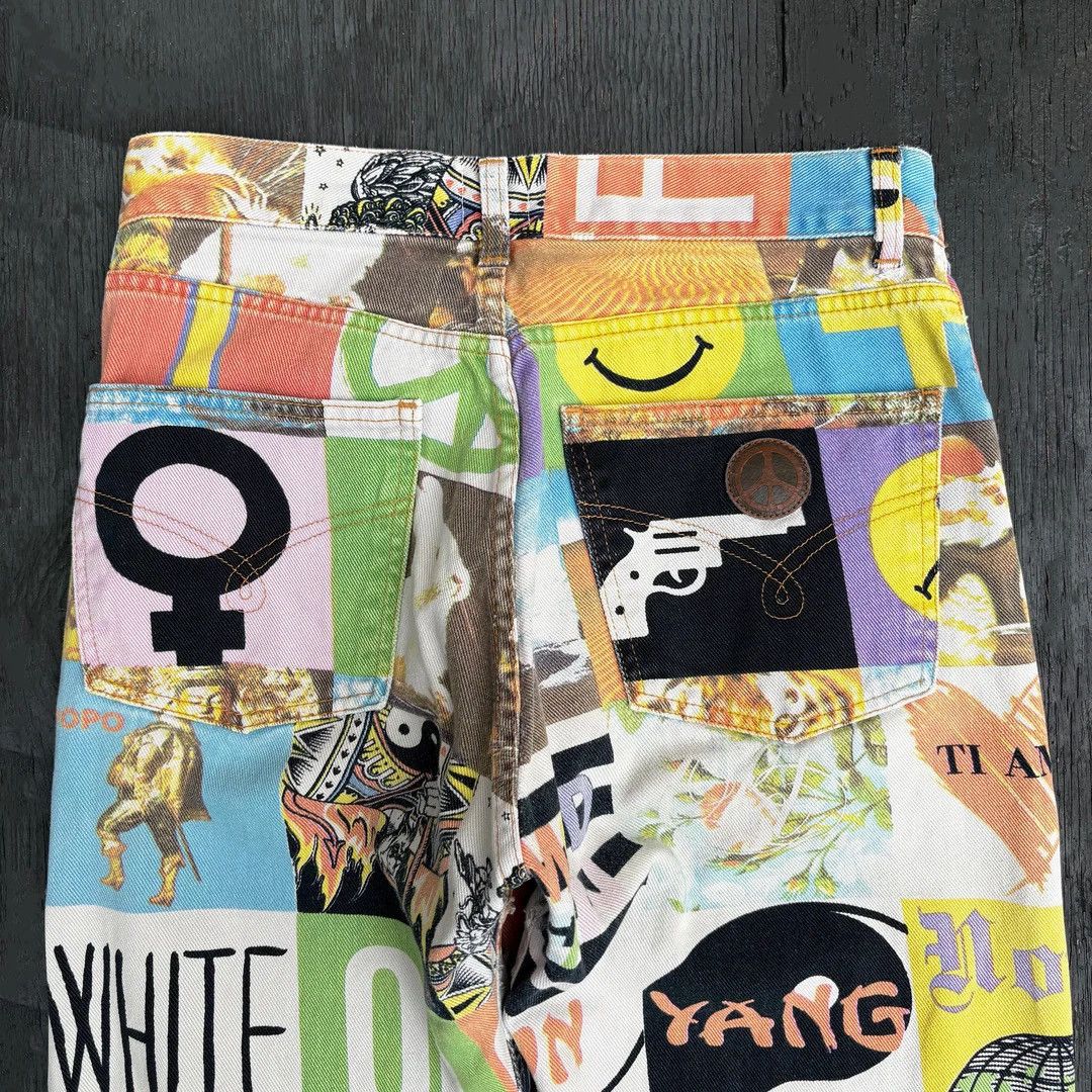 Moschino Moschino 1990 90s Vintage Opposites Pattern Designer Jeans Size 28" / US 6 / IT 42 - 4 Thumbnail