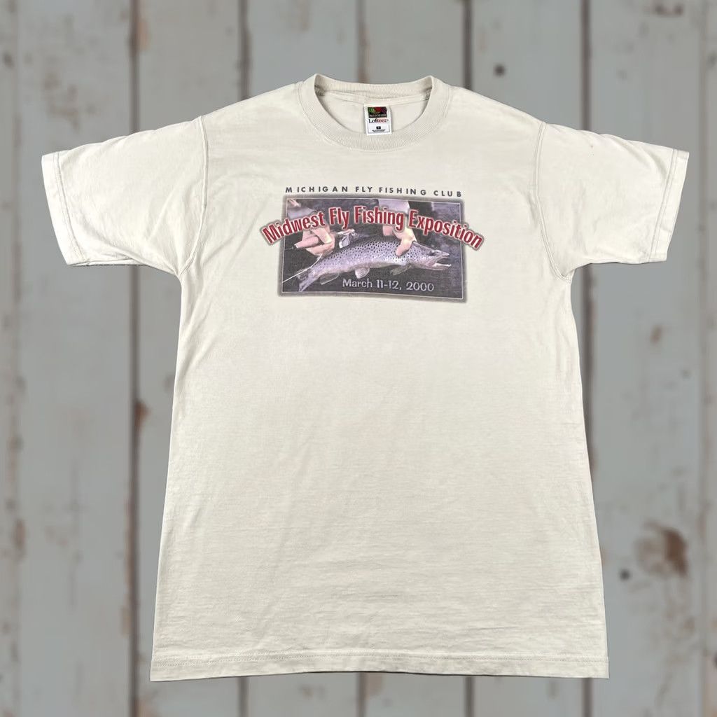 Fruit Of The Loom VINTAGE Michigan Fly Fishing Club Midwest Fly Fishing Expo March 2000 Medium Tee Shirt Mens Gray 90s Fishing Camping Nature Family Fruit of the Loom Size US M / EU 48-50 / 2 - 1 Thumbnail