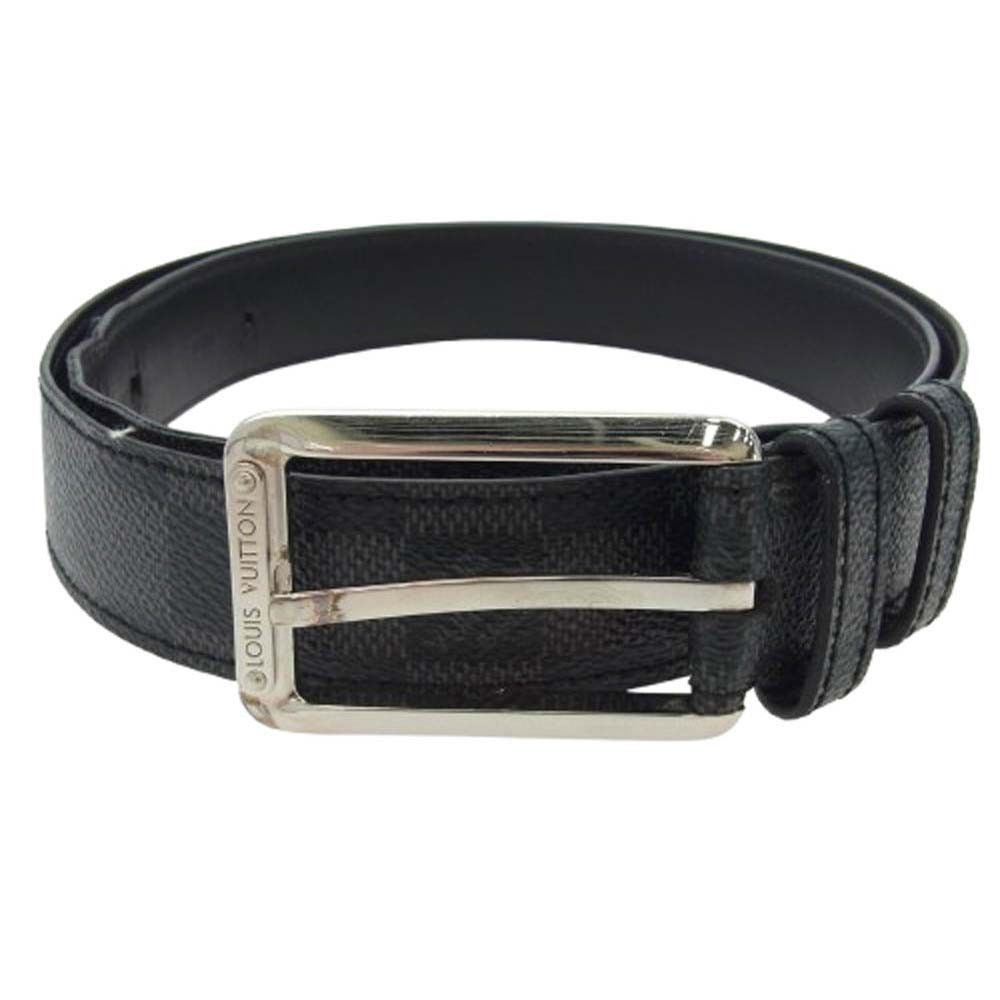 Louis Vuitton Louis Vuitton Black Damier Graphite Belt Size 34 - 1 Thumbnail
