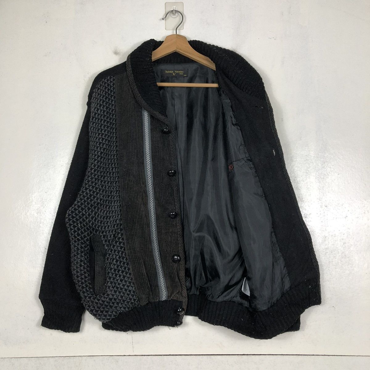 Japanese Brand × Vintage 📌VINTAGE BOMBER JACKET KNIT RUDOLF VALENTINO Size US M / EU 48-50 / 2 - 12 Thumbnail