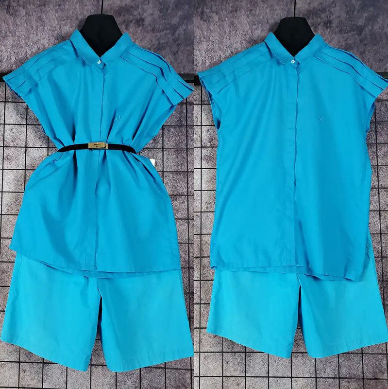 Dior Dior Summer Blue Cotton Blend Short Sleeve Shirt 0089 Size L / US 10 / IT 46 - 1 Thumbnail