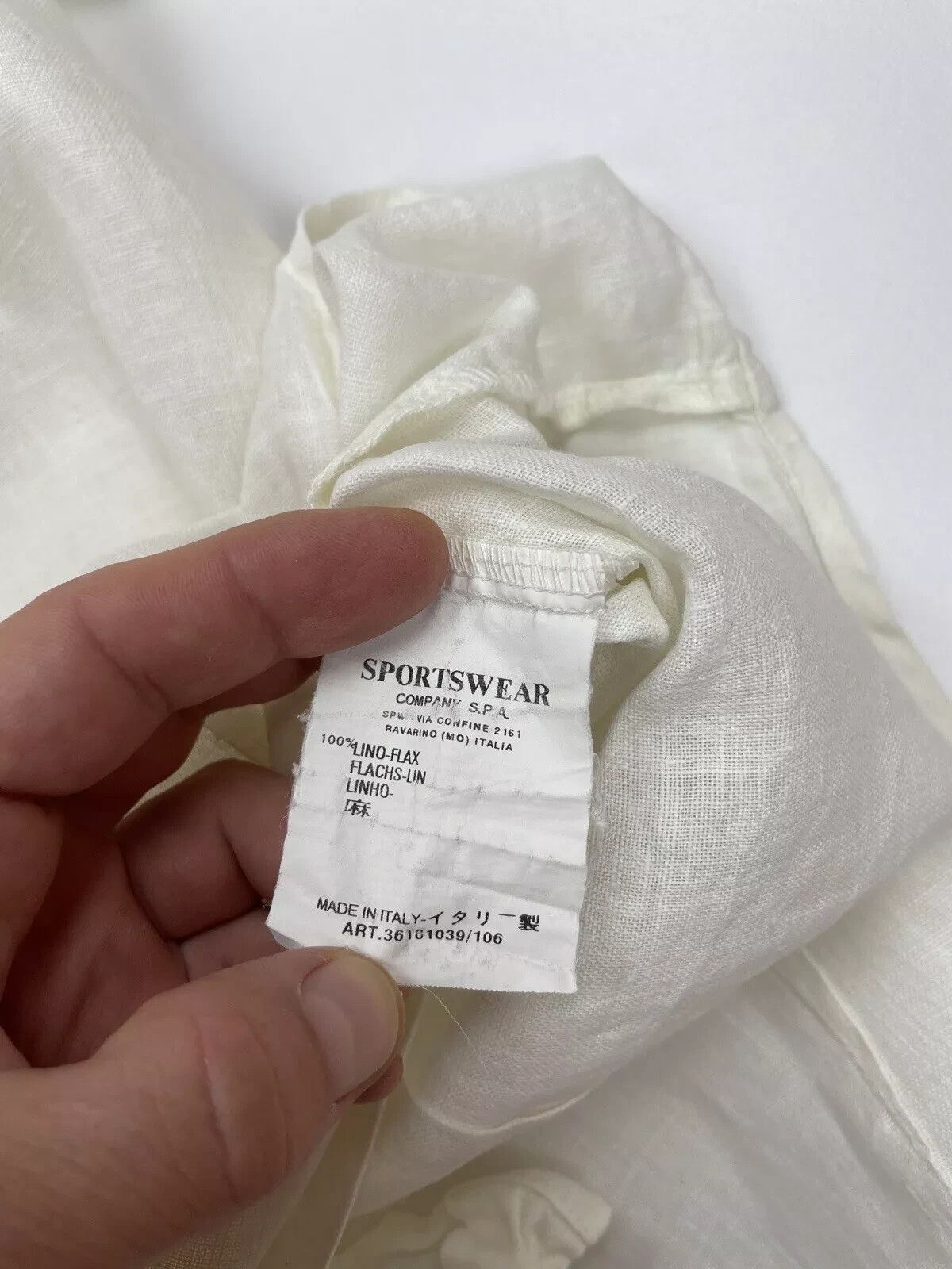 C.P. Company C.P. Company Linen Men Short sleeve Button-up Shirt White Size US L / EU 52-54 / 3 - 12 Thumbnail