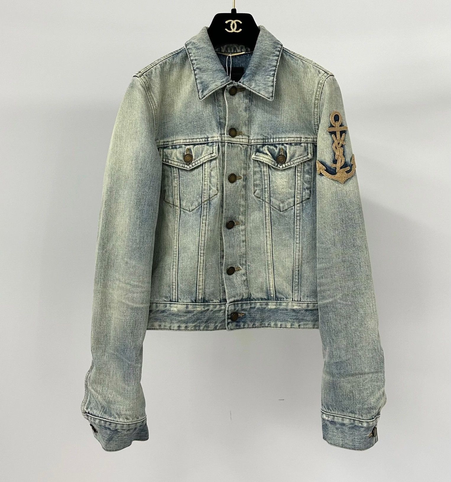 Saint Laurent Paris Saint Laurent YSL Distressed Denim Jacket Size M / US 6-8 / IT 42-44 - 1 Thumbnail
