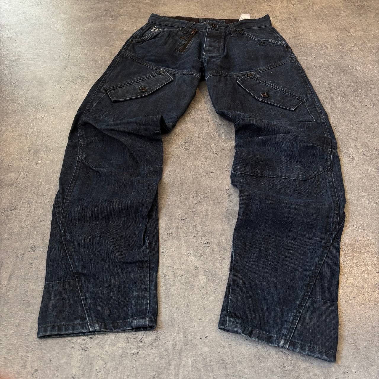G-Star × Vintage Y2k G-Star Raw Denim Biker Cargo Pants Size US 29 - 1 Thumbnail