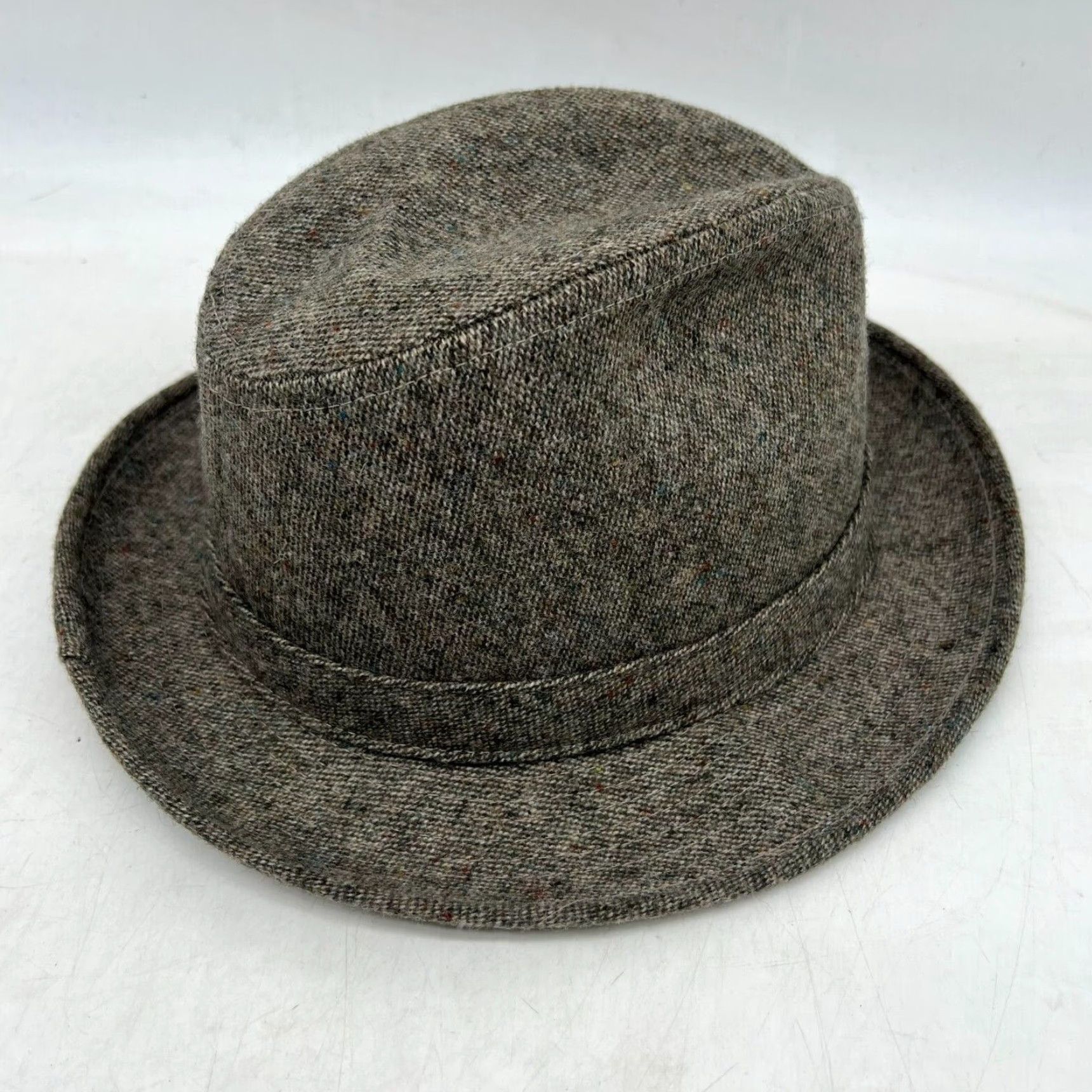 Vintage VINTAGE Adam Wool Fedora Mens Medium Gray Tweed Classic Designer USA Size ONE SIZE - 5 Thumbnail