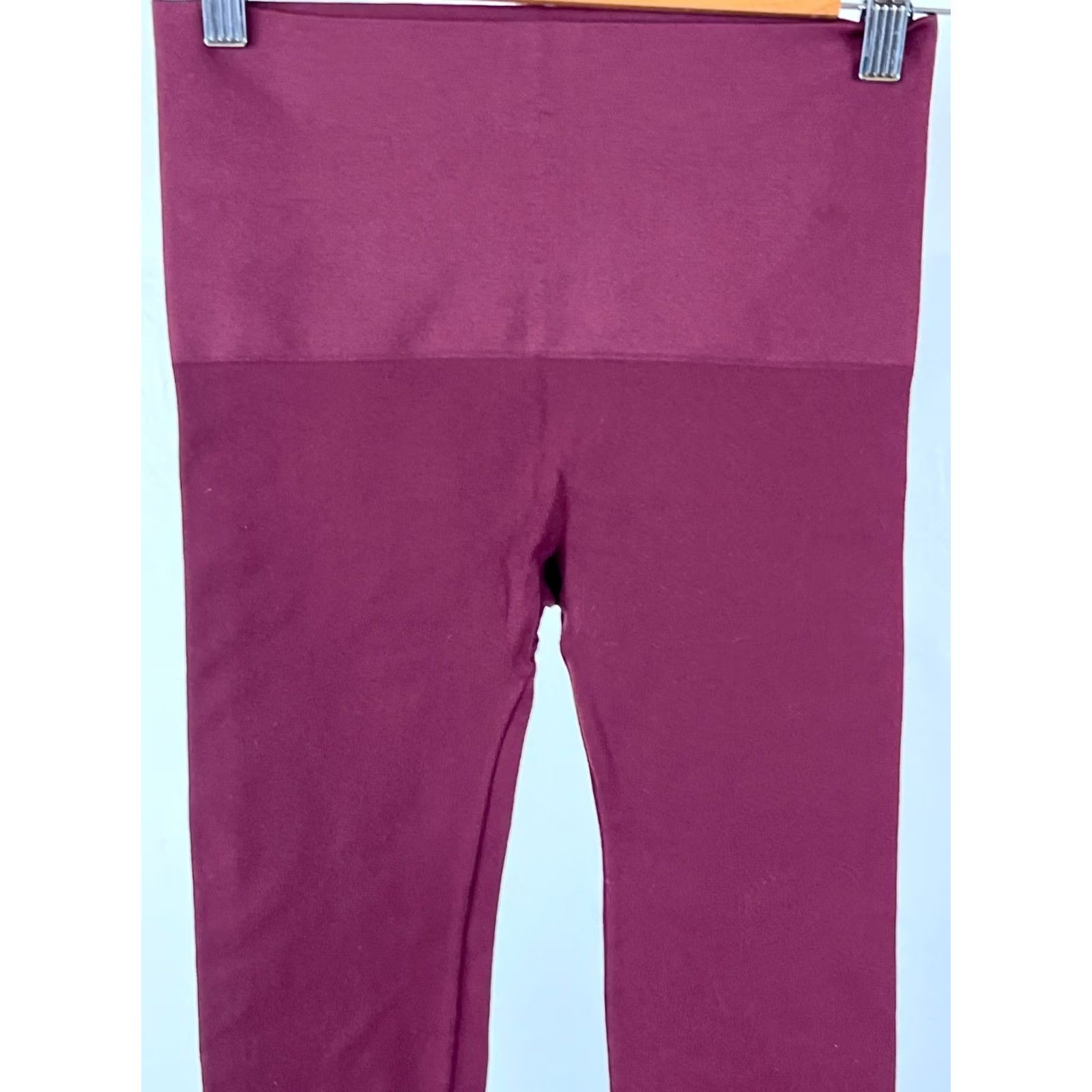 Spanx Spanx Star Power Leggings Womens M Maroon High Rise Stretch Pull On Pants Size 32" / US 10 / IT 46 - 2 Thumbnail