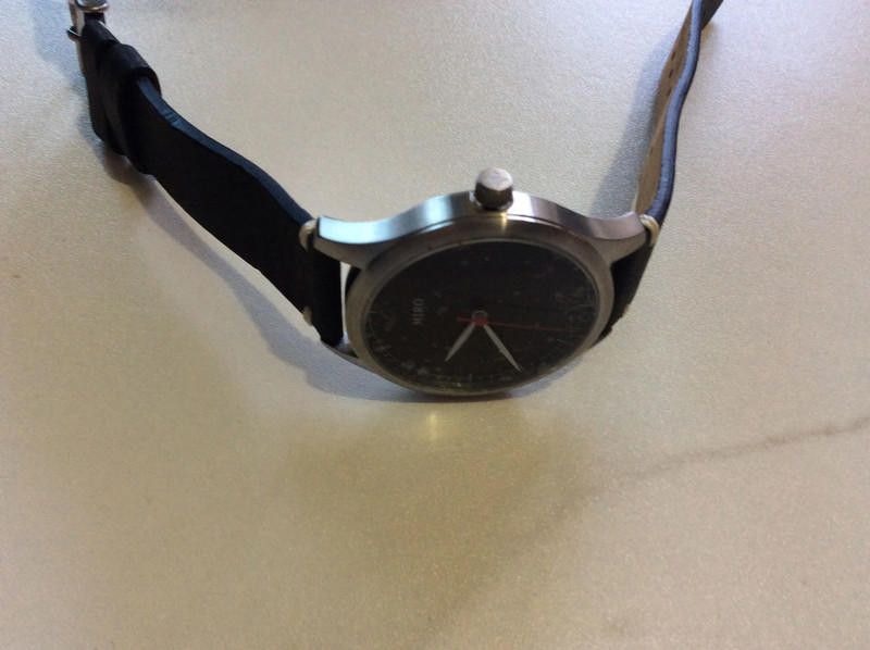 Designer Miro black dial black leather strap watch Size ONE SIZE - 2 Thumbnail