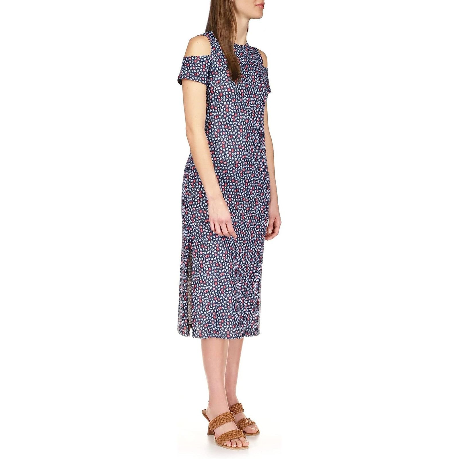 Michael Kors Michael Kors Women Cold-Shoulder Casual Midi Dress Size XS Size XS / US 0-2 / IT 36-38 - 4 Thumbnail
