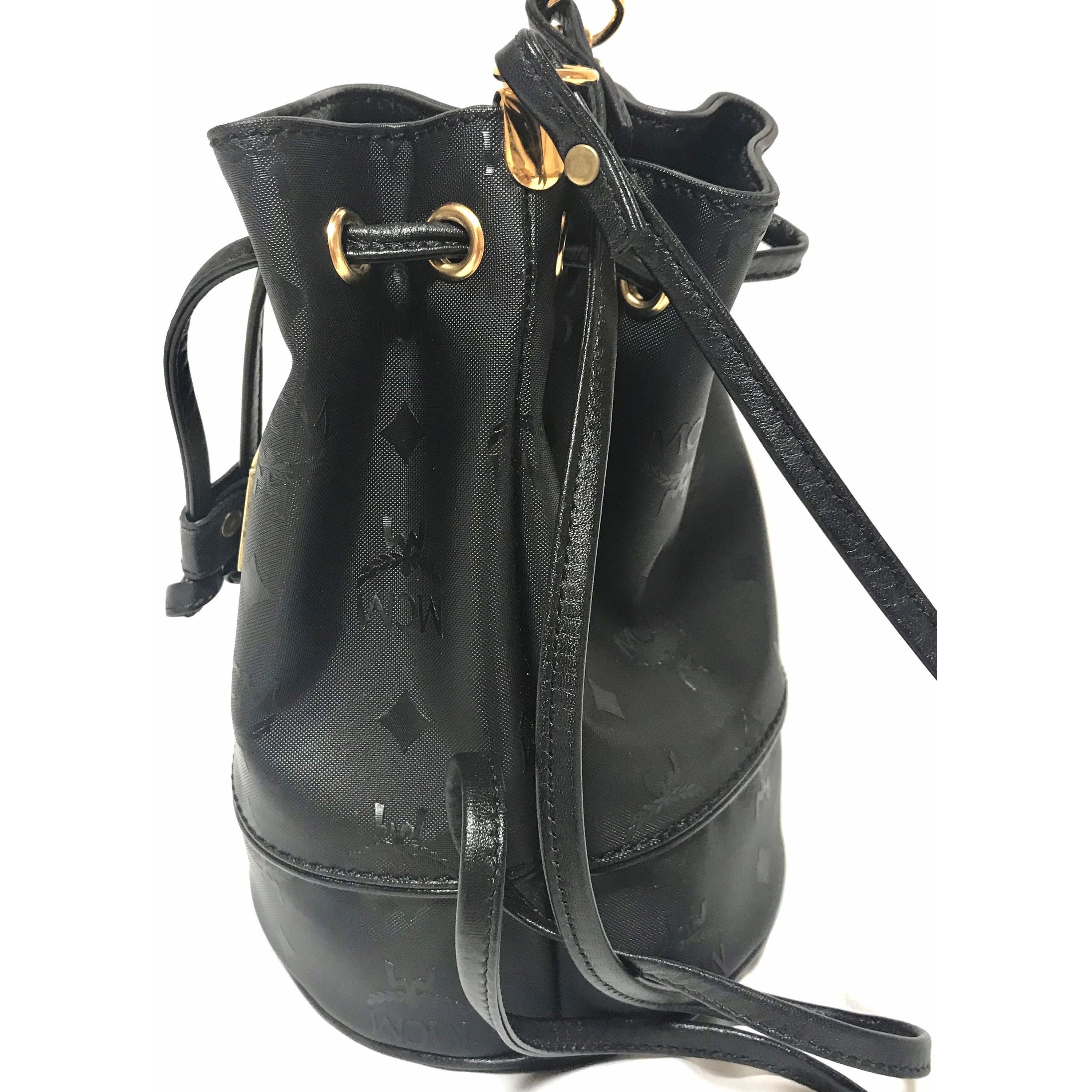 MCM MINT. Vintage MCM black monogram small hobo bucket shoulder Size ONE SIZE - 5 Thumbnail