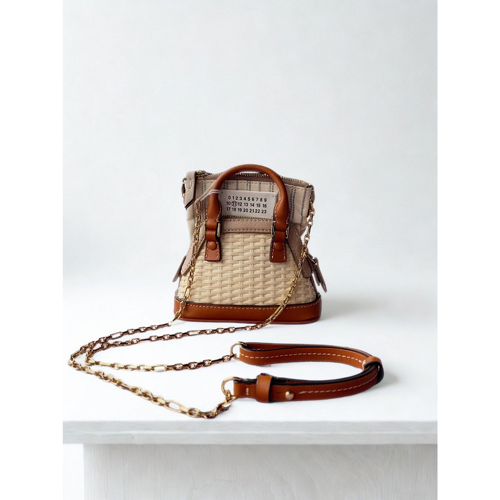 Maison Margiela Maison Margiela 5AC Classique Baby Top Handle Raffia Beige Size ONE SIZE - 1 Thumbnail