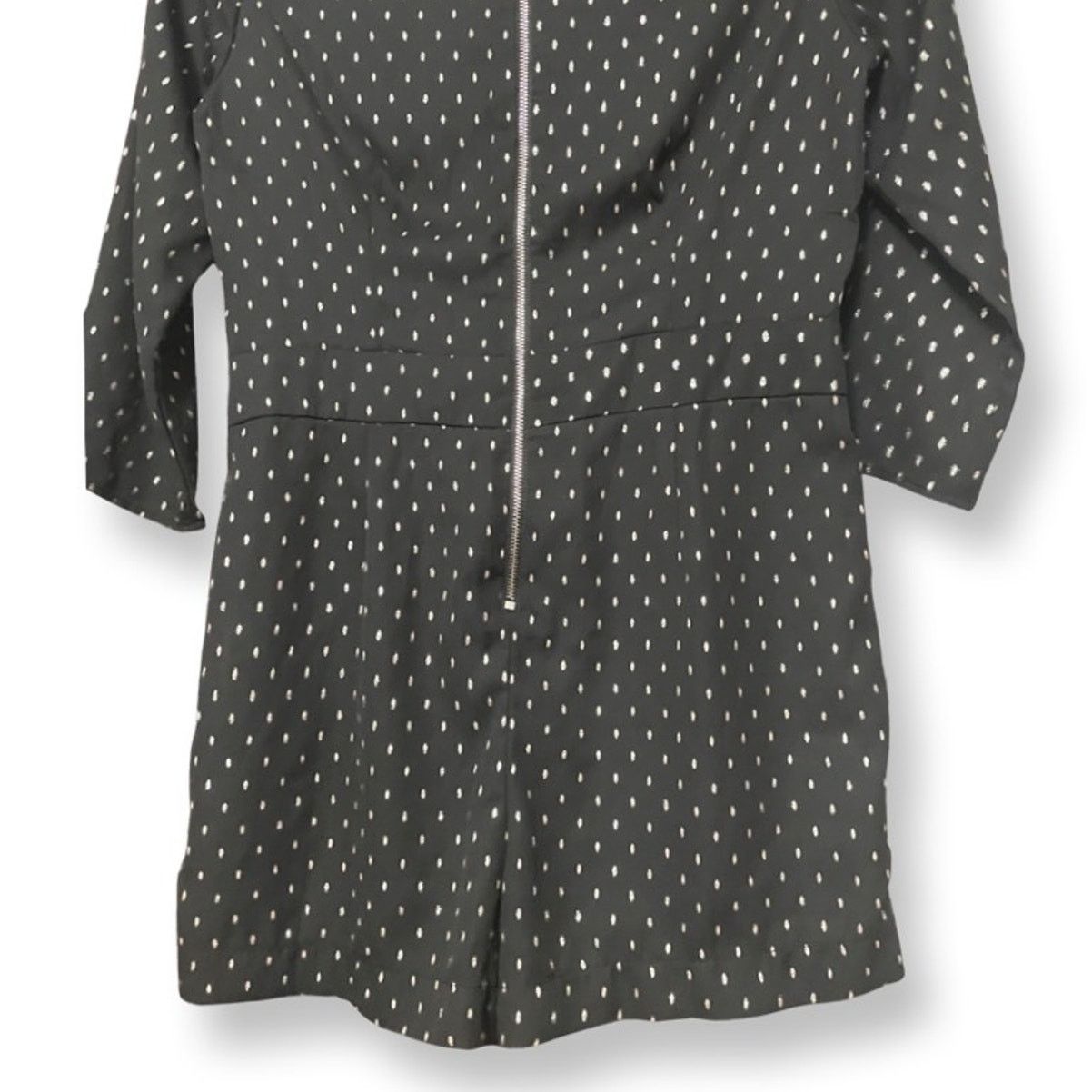 Zara Zara Black Polka Dot Romper 3/4 Sleeve Romper Playsuit S Size 28" / US 6 / IT 42 - 8 Thumbnail
