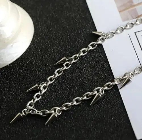 Jewelry Unisex punk pendant choker chain spike necklace vintage rock Size ONE SIZE - 2 Thumbnail
