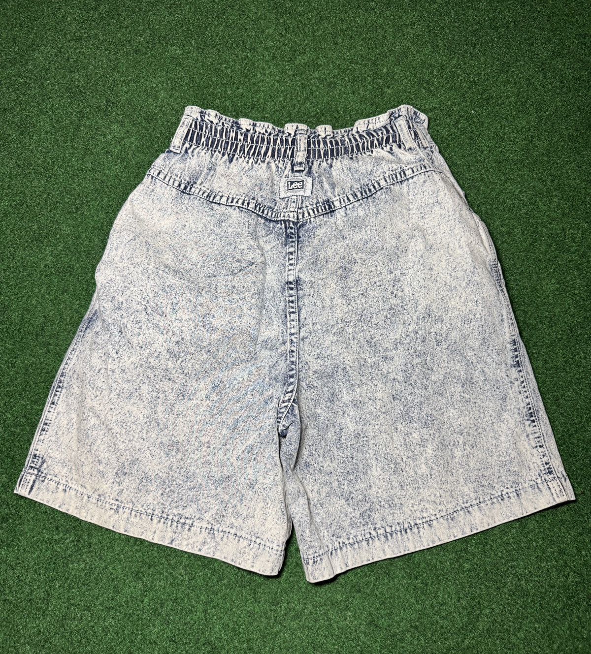 Lee × Vintage Vtg 90s Acid Wash Lee Jort High Waisted Grunge Denim Shorts Size 34" / US 12 / IT 48 - 2 Thumbnail