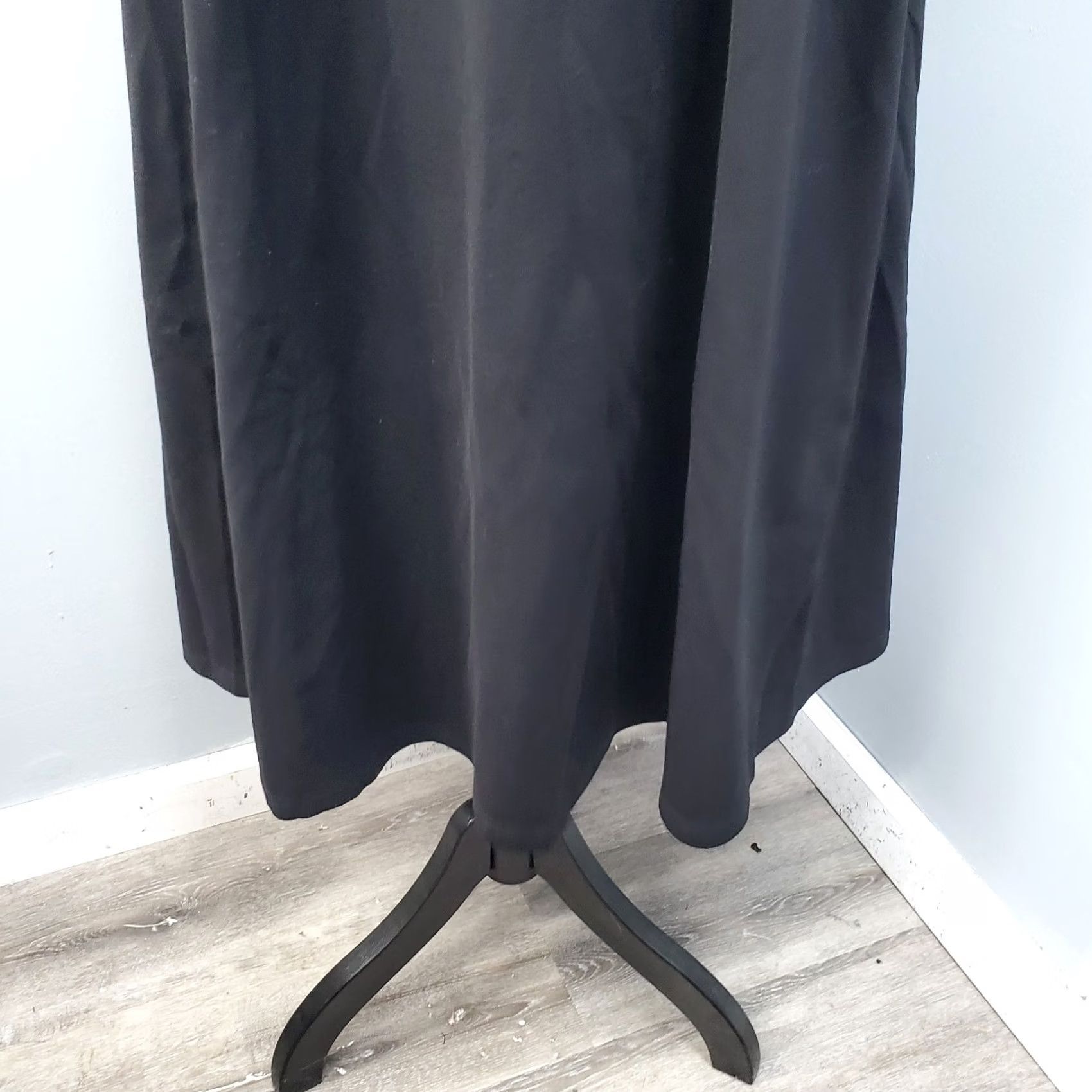 Vintage Hobemty Womens Size M Black Career Stretch Short Sleeve A-Line Dress Back Zip Size 32" / US 10 / IT 46 - 7 Thumbnail