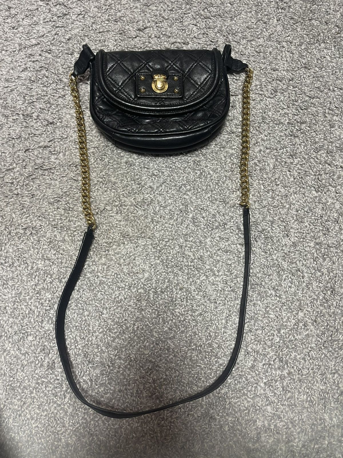 Marc Jacobs Marc Jacobs vintage black leather quitled gold small bag Size ONE SIZE - 2 Thumbnail