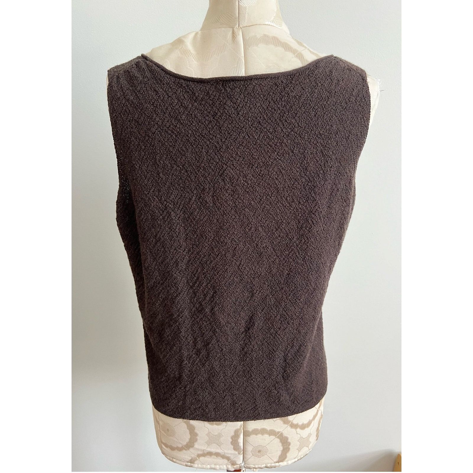 Eileen Fisher Eileen Fisher Wide Strap Brown Stretch Tank Large Size L / US 10 / IT 46 - 4 Thumbnail