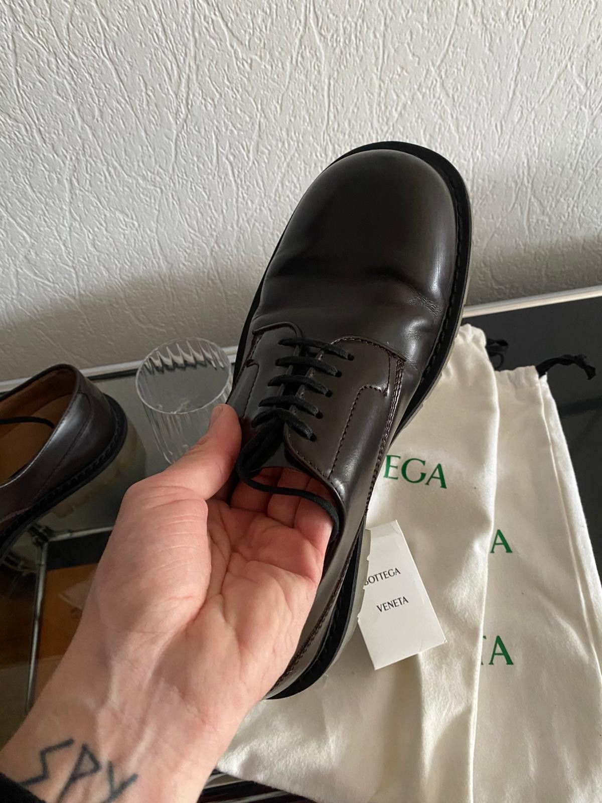 Bottega Veneta Leather Derby Shoes in Espresso Brown Color Size US 12 / EU 45 - 6 Thumbnail