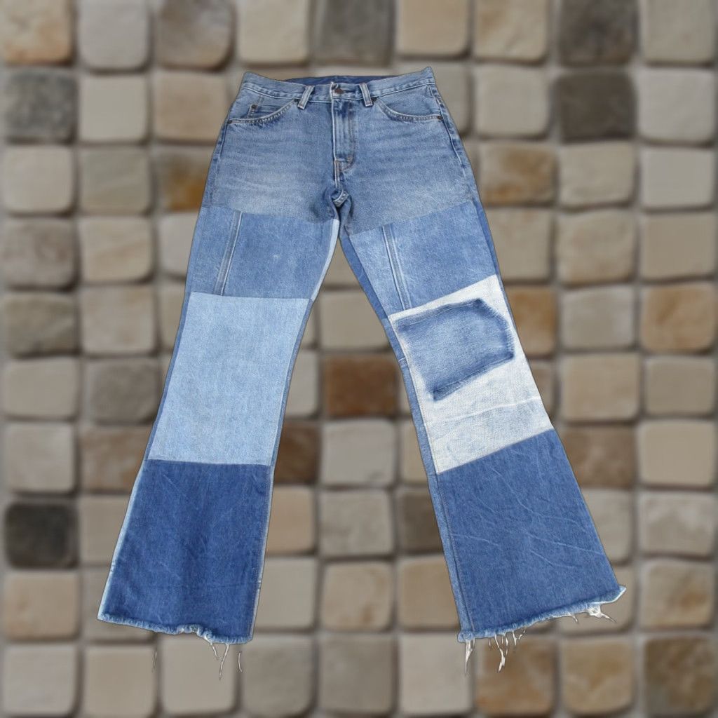Levi's Levis 517 Jeans Womens 26 Cropped Bootcut Light Wash Patchwork Denim Orange Tab* Size 26" / US 2 / IT 38 - 1 Thumbnail