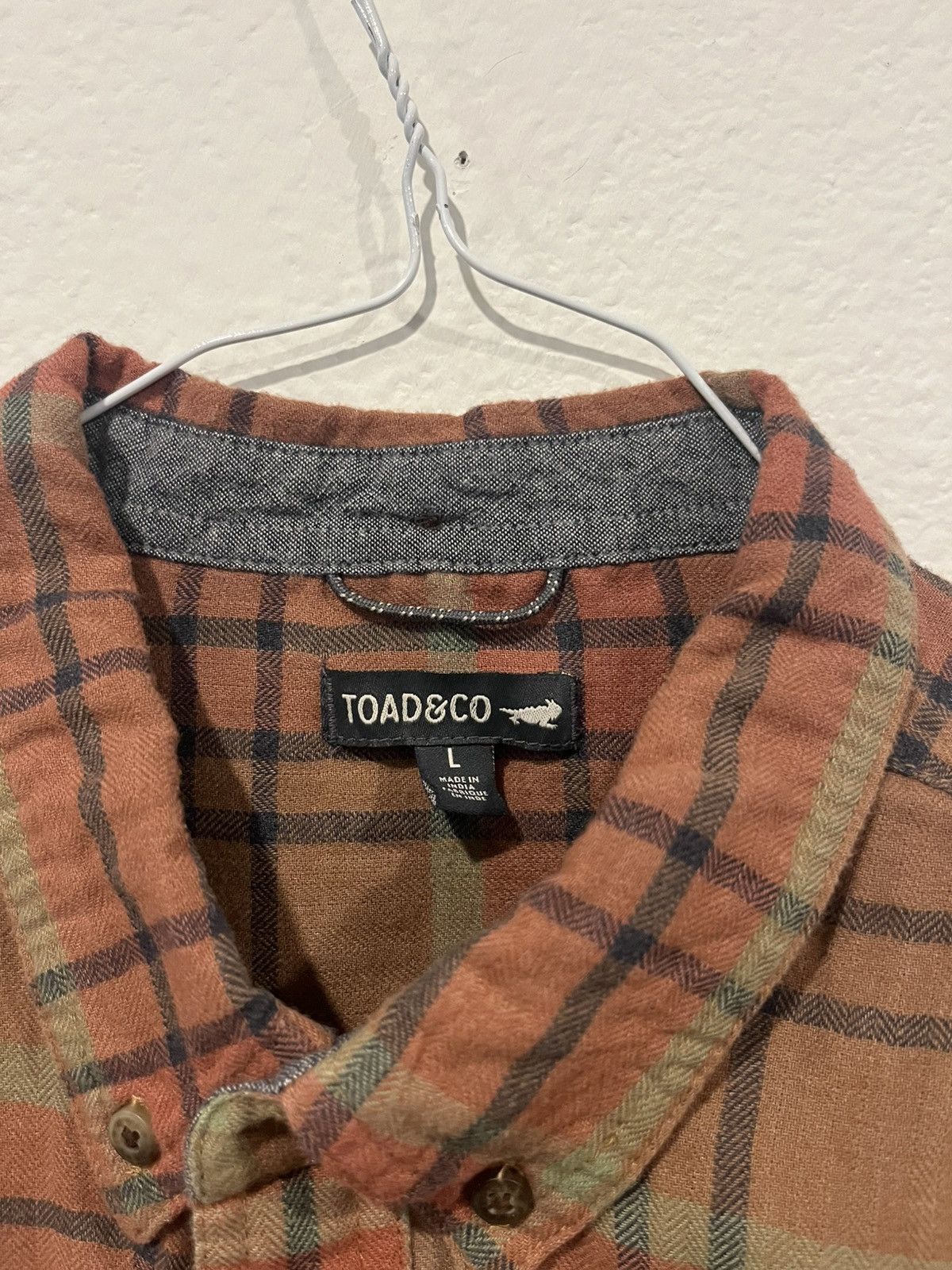 Toad&Co Toad & Co Men’s Large Tan Green Plaid Organic Cotton Blend Size US L / EU 52-54 / 3 - 2 Thumbnail