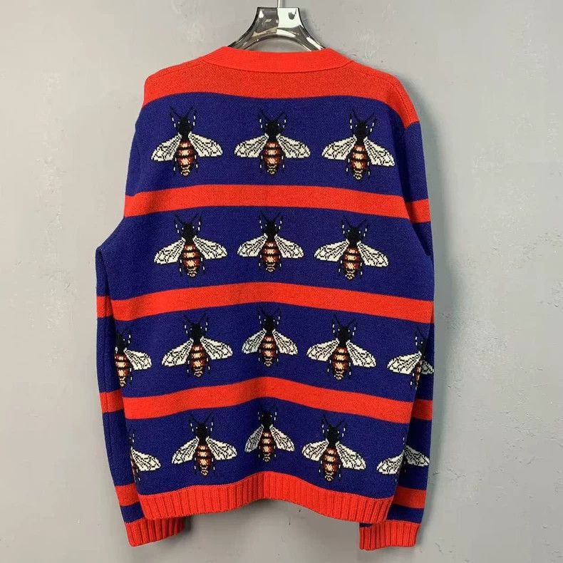Gucci Gucci Little bee pattern wool knitted cardigan sweater 2501 Size US M / EU 48-50 / 2 - 2 Thumbnail