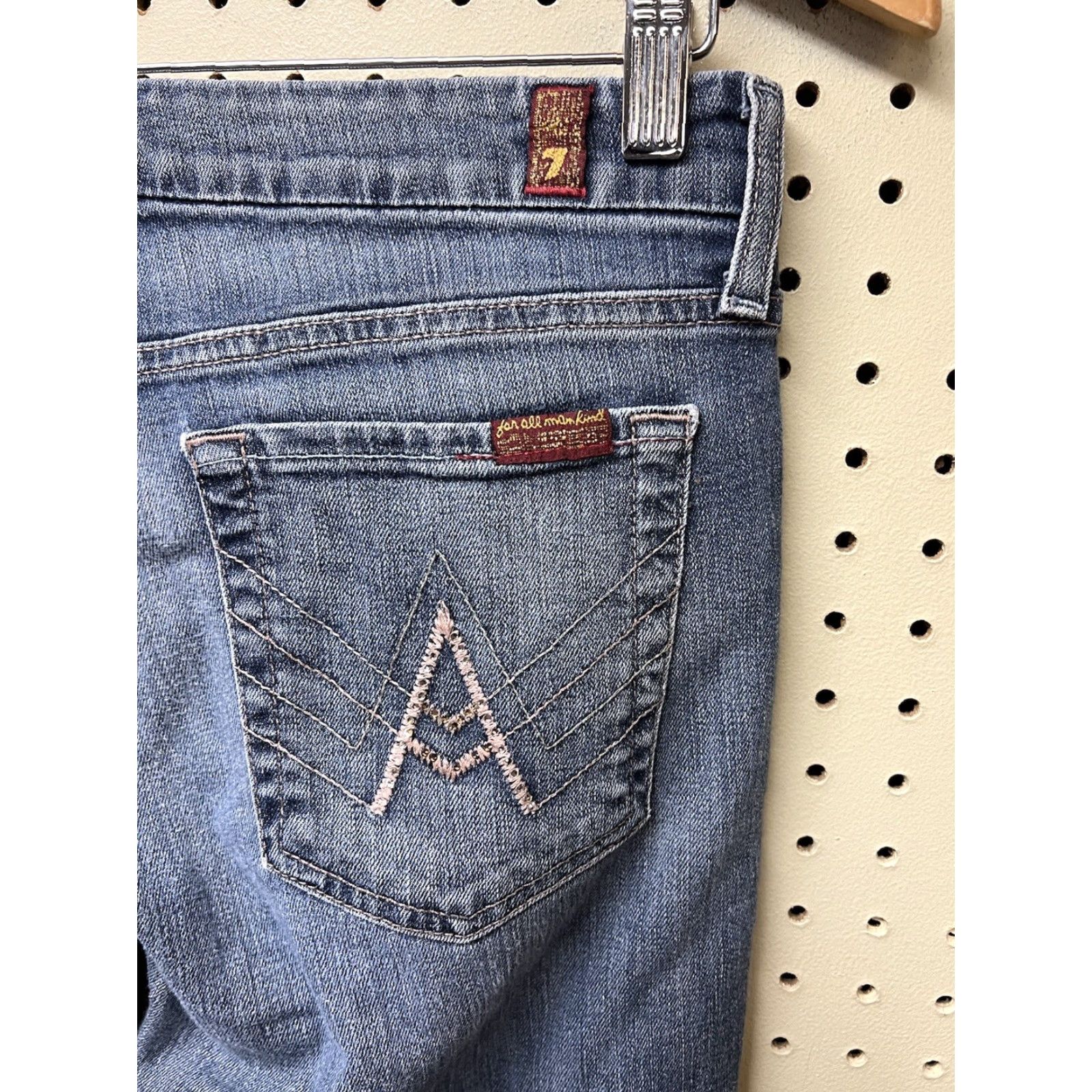 7 For All Mankind 7 For All Mankind Jeans Womens 28 Blue Denim 5-Pocket Straight Regular Size 28" / US 6 / IT 42 - 2 Thumbnail