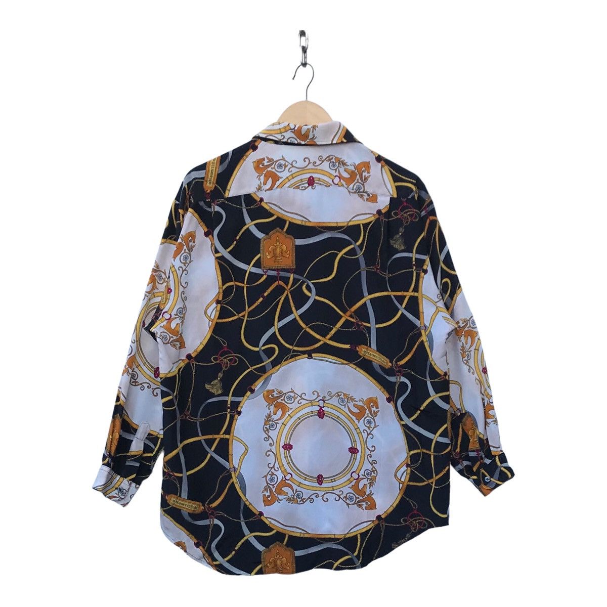 Designer Vintage Voix d Homme Chain Print Baroque Pop Art Button Down Size US L / EU 52-54 / 3 - 10 Thumbnail