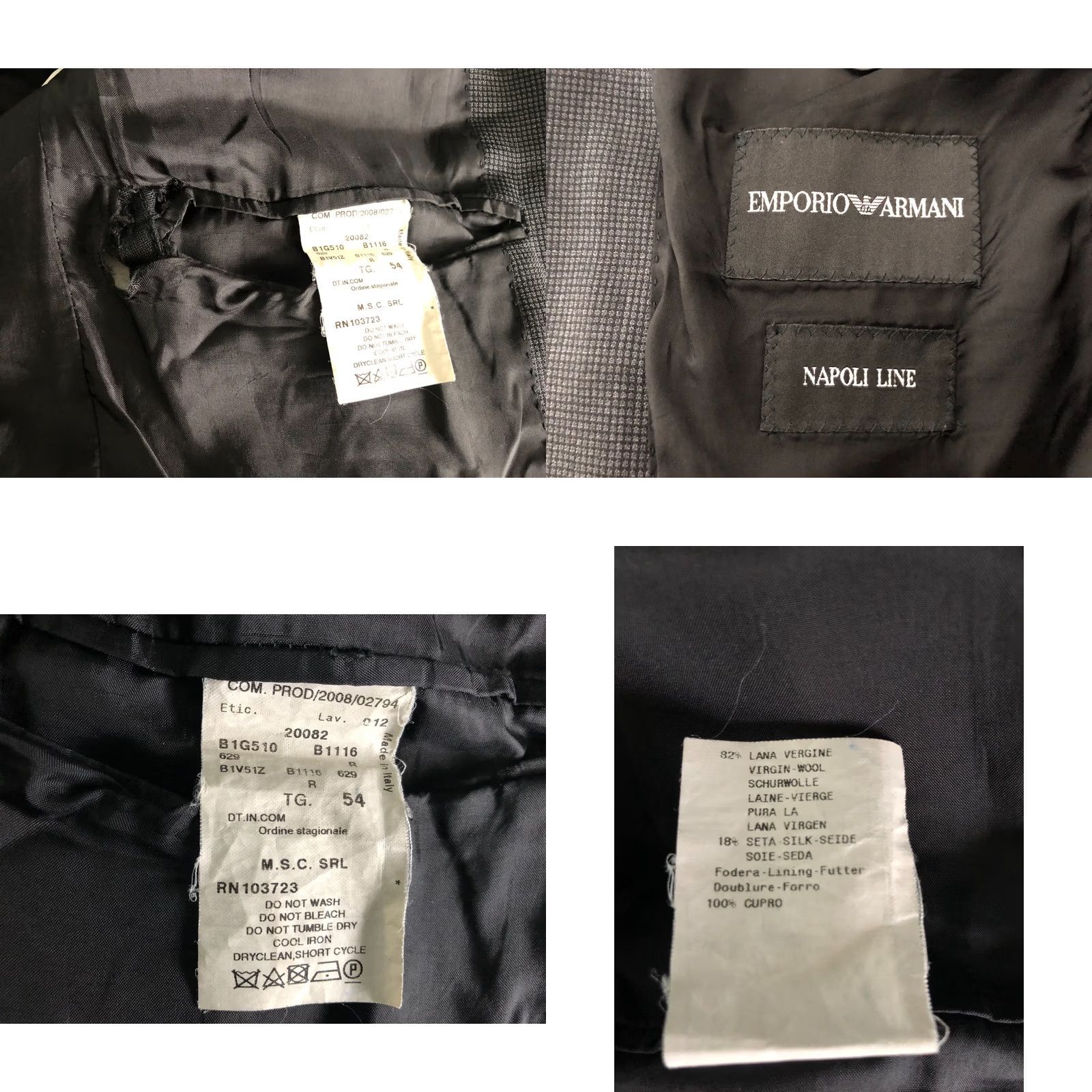 Emporio Armani Emporio Armani Blazer Men 54 Gray Wool/Silk Solid Button Single-Breasted Casual Vintage: No Size 54R - 9 Thumbnail