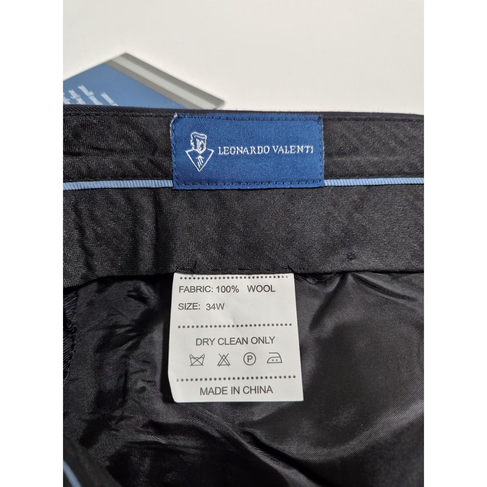 Vintage Leonardo Valenti Dress Pants Mens 34x36 Blue Wool Flat Front Unhemmed NWT Size US 34 / EU 50 - 5 Thumbnail