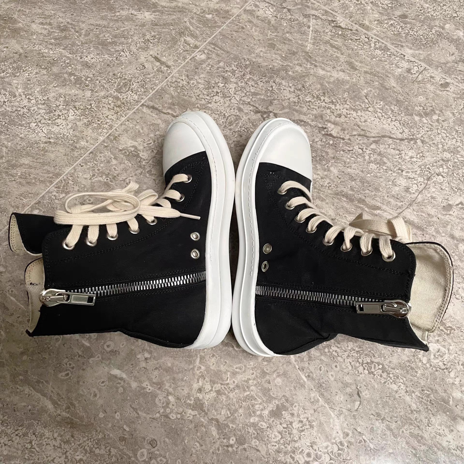 Rick Owens Rick Owens RO Canvas High-Top Sneakers (No Box) Size US 6 / IT 36 - 6 Thumbnail