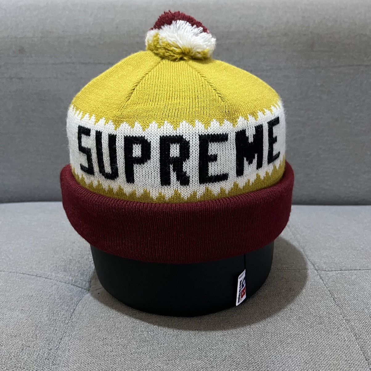 Supreme Supreme Logo Yellow/Red Beanie Size ONE SIZE - 2 Thumbnail
