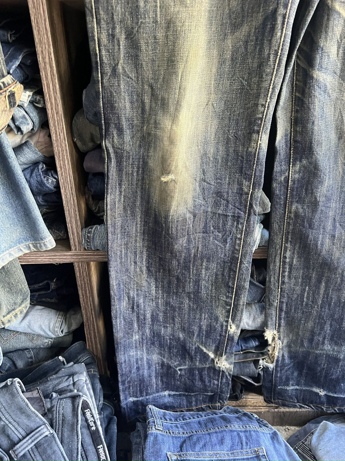Other 🔥Rare Macarena Full Zipper Distressed Denim Size US 33 - 7 Thumbnail