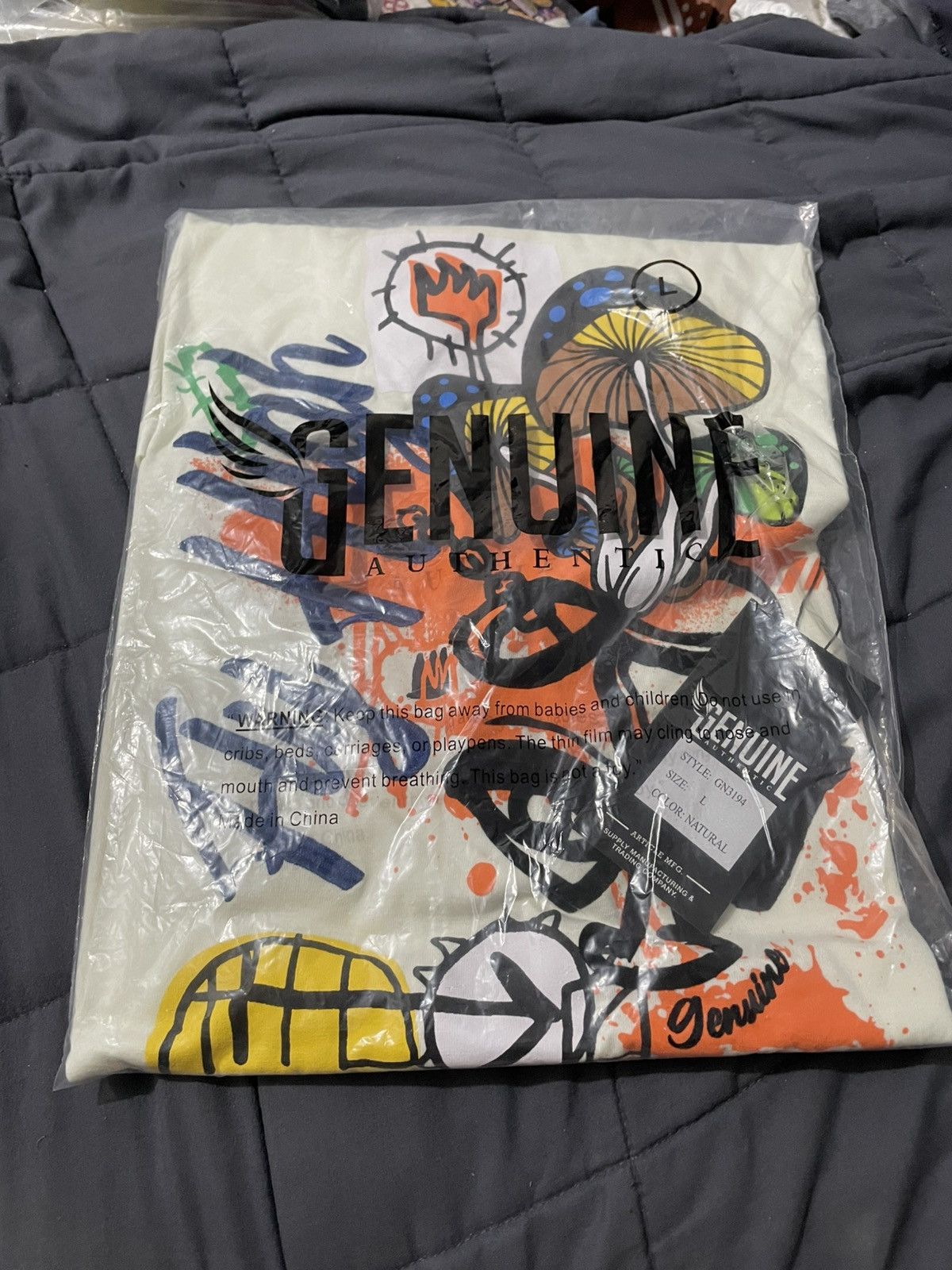 Other GENUINE GRAPHIC T-SHIRT NATURAL - GN3194 Large Size US L / EU 52-54 / 3 - 2 Thumbnail