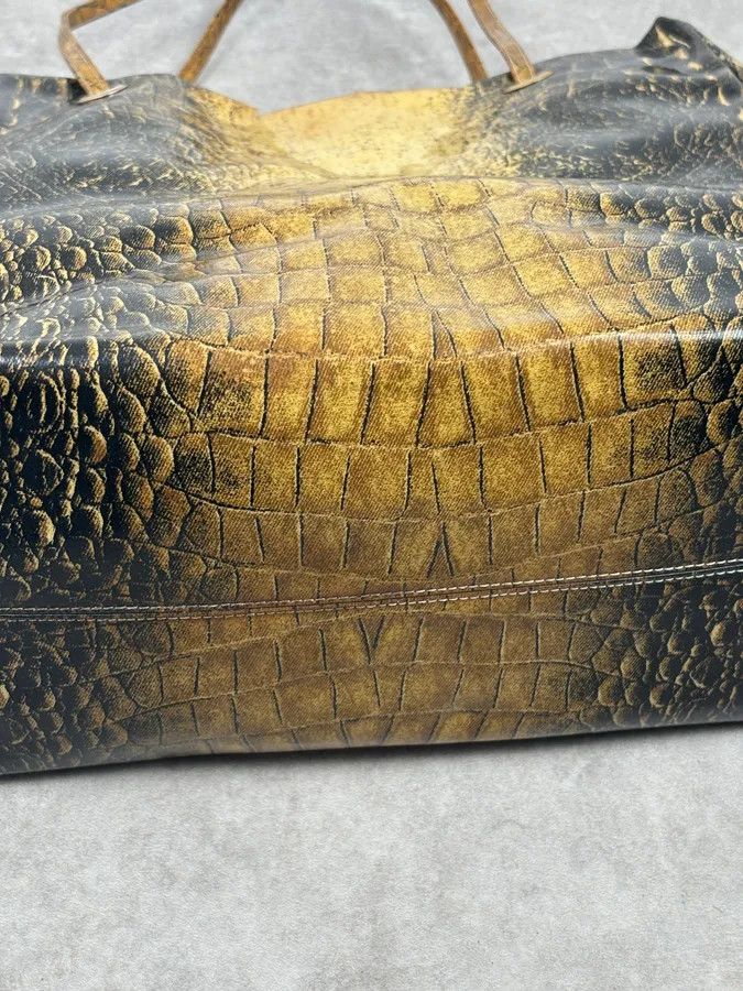 Roberto Cavalli Roberto Cavalli Black Leather Crocodile Embossed Tote Bag Size ONE SIZE - 7 Thumbnail