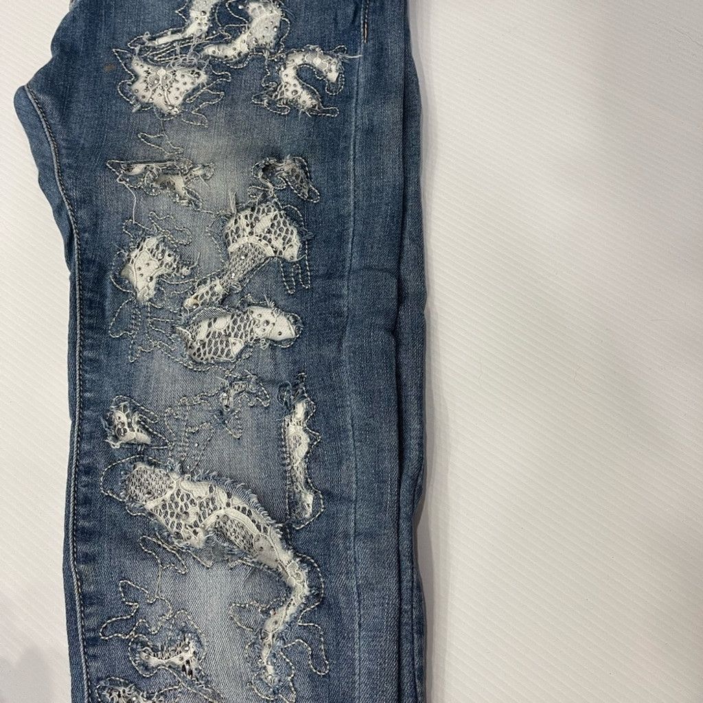 Other True Love with white lace blue jeans size XS Size 24" / US 00 / IT 34 - 2 Thumbnail