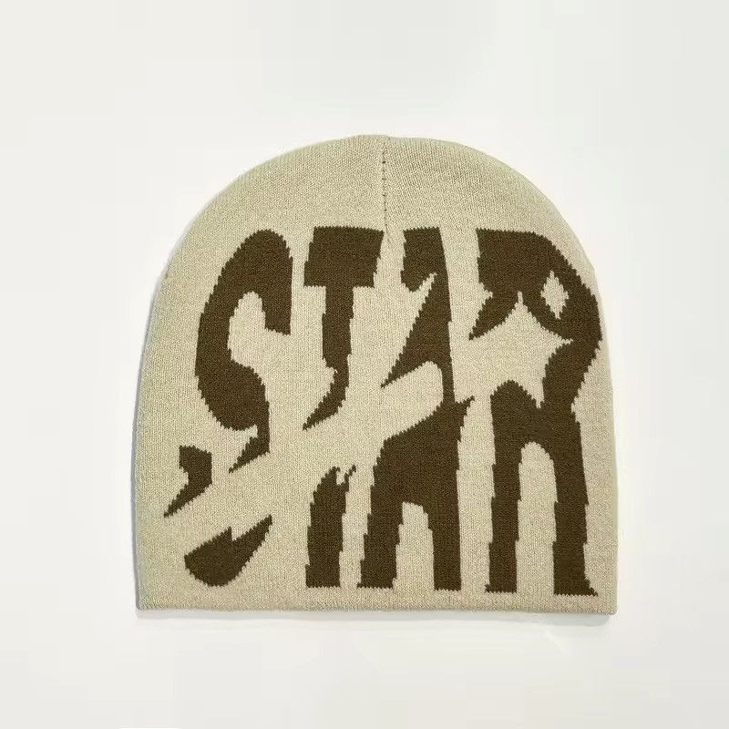 Jewelry × Vintage STAR jacquard Knitted Hats Y2K Outdoor Sports Size ONE SIZE - 1 Preview