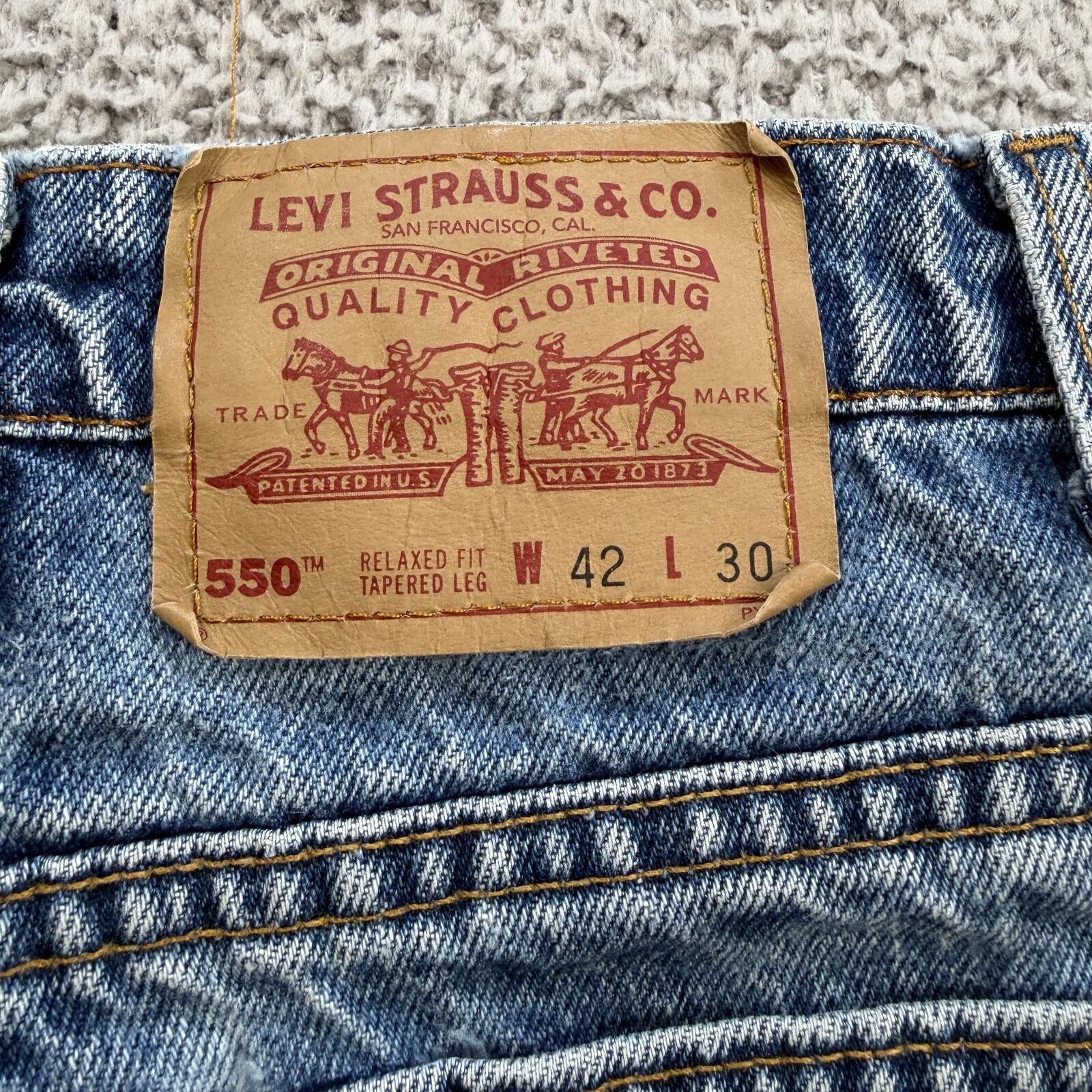 Levi's Vintage Levis 550 Relaxed Fit Tapered Leg Jeans USA 40x30 Size US 40 / EU 56 - 5 Thumbnail