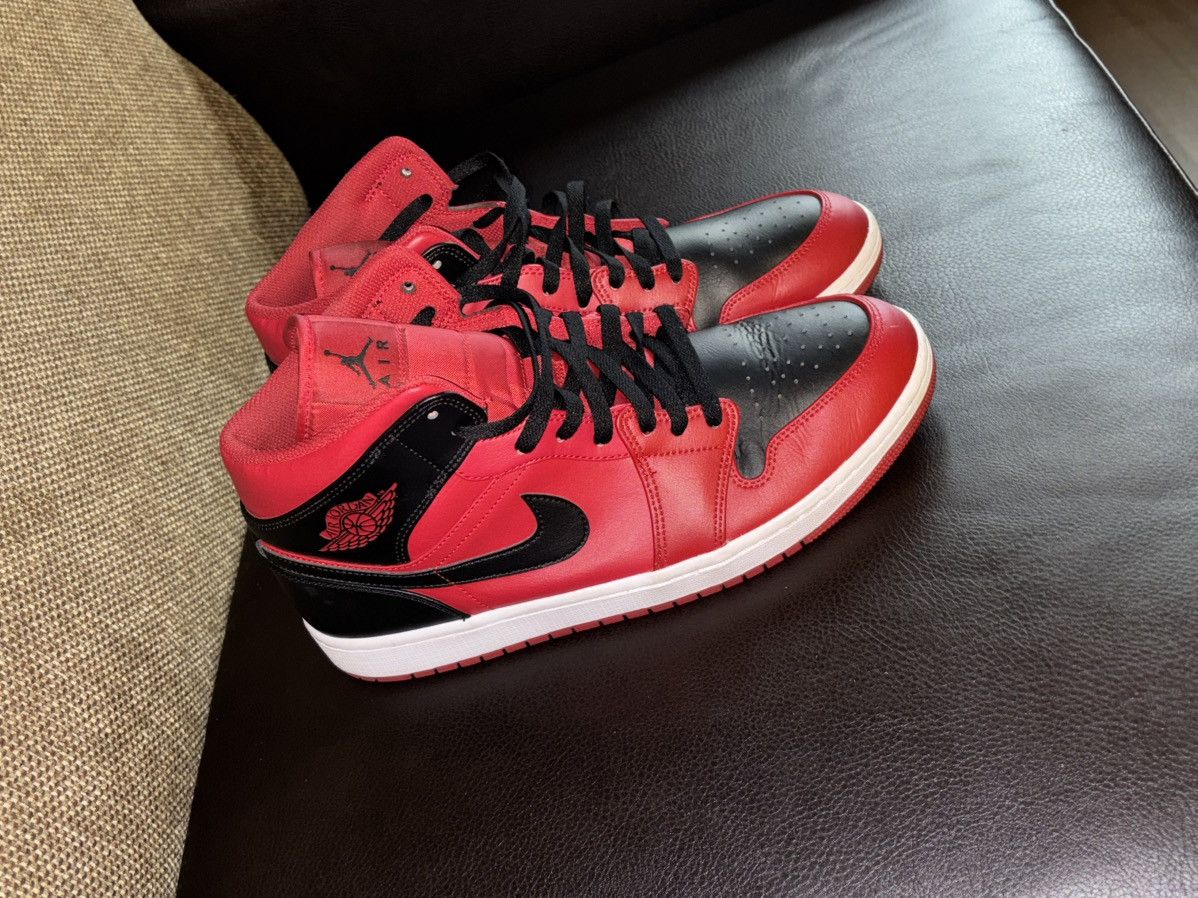 Jordan Brand Red And Black Air Jordan 1 Mid Size US 11.5 / EU 44-45 - 1 Thumbnail