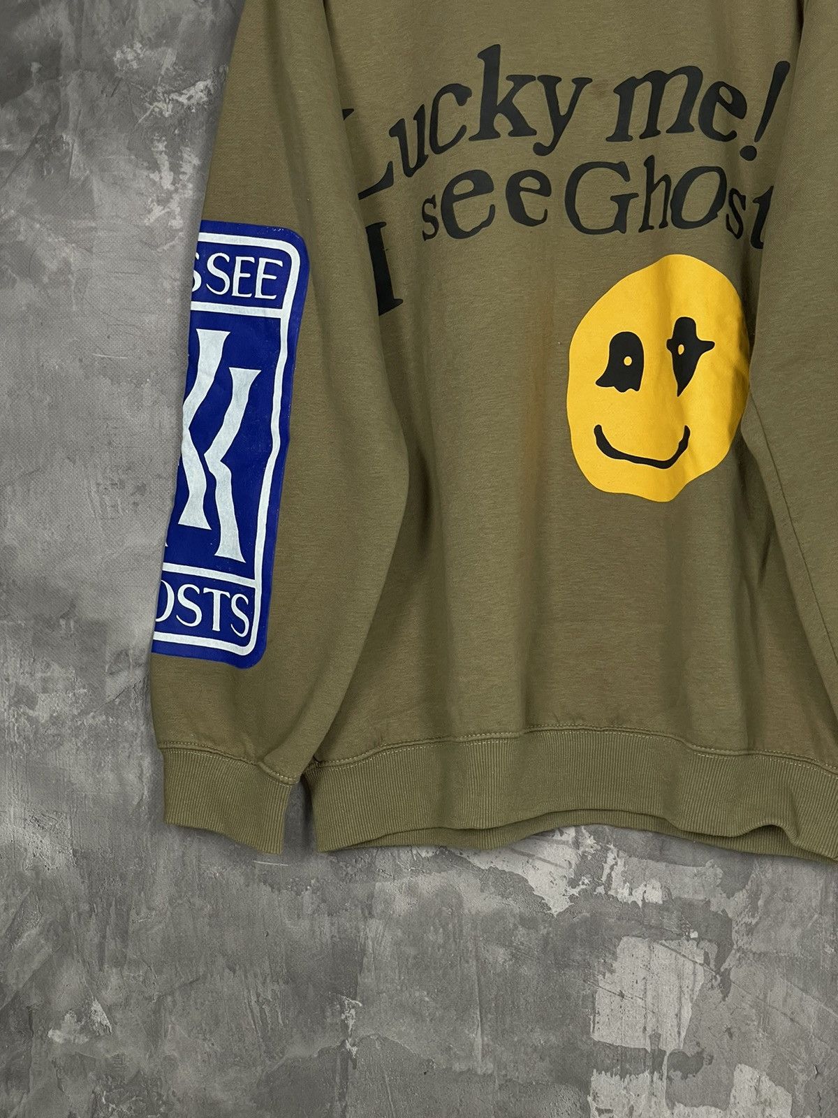 Rap Tees × Vintage Lucky Me I See Ghosts Smiley Face Rap Hip Hop Sweatshirt Size US L / EU 52-54 / 3 - 5 Thumbnail