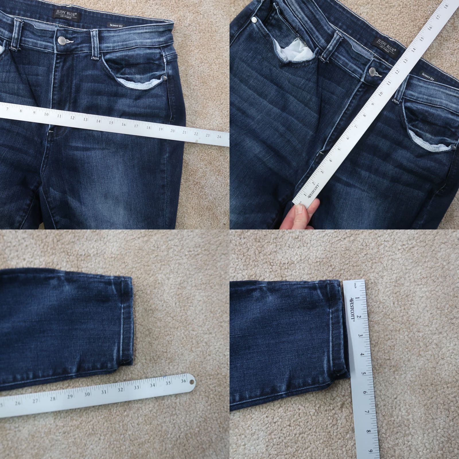 Denime Judy Blue Skinny Fit Jeans Women's 18w Blue Stretch Denim Mid Rise Size 40" / US 18 - 8 Thumbnail