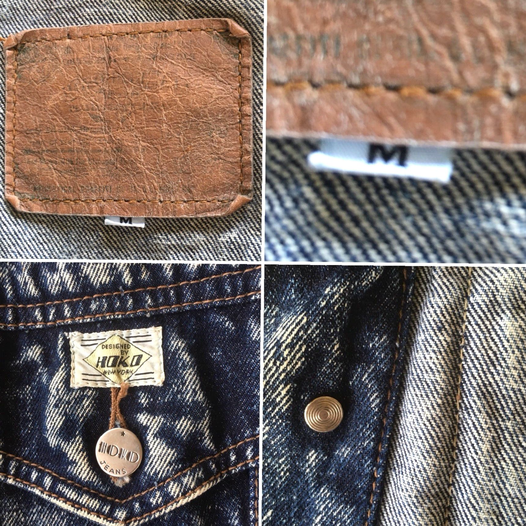 Denime VINTAGE Hoko Jeans Jacket Hoko New York Denim M 1980s 80s Size US 31 - 4 Thumbnail