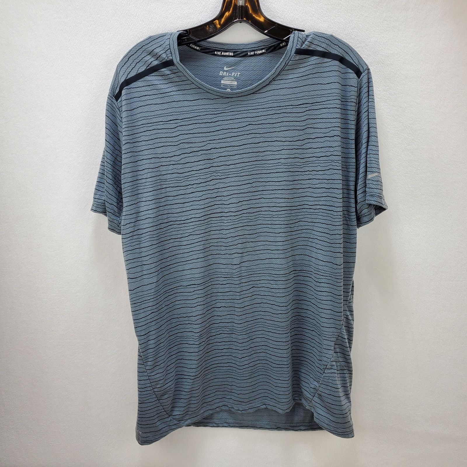 Nike Nike Running Shirt Tee Mens XL Dri Fit Cool Tailwind Striped Size US XL / EU 56 / 4 - 8 Thumbnail