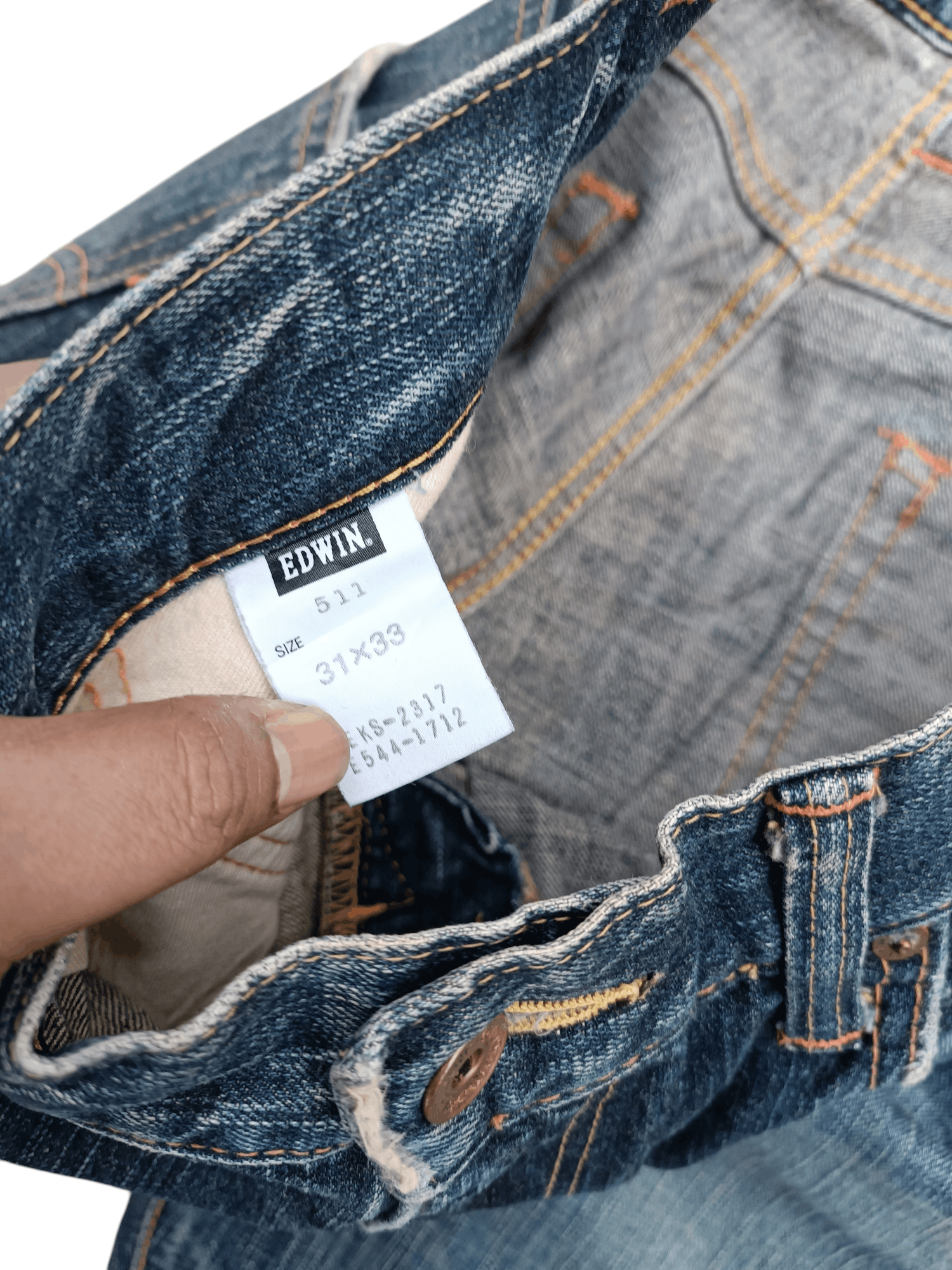Edwin Vintage Edwin Made In Japan Orange Tab Flared Boot Cut Size US 34 / EU 50 - 9 Thumbnail