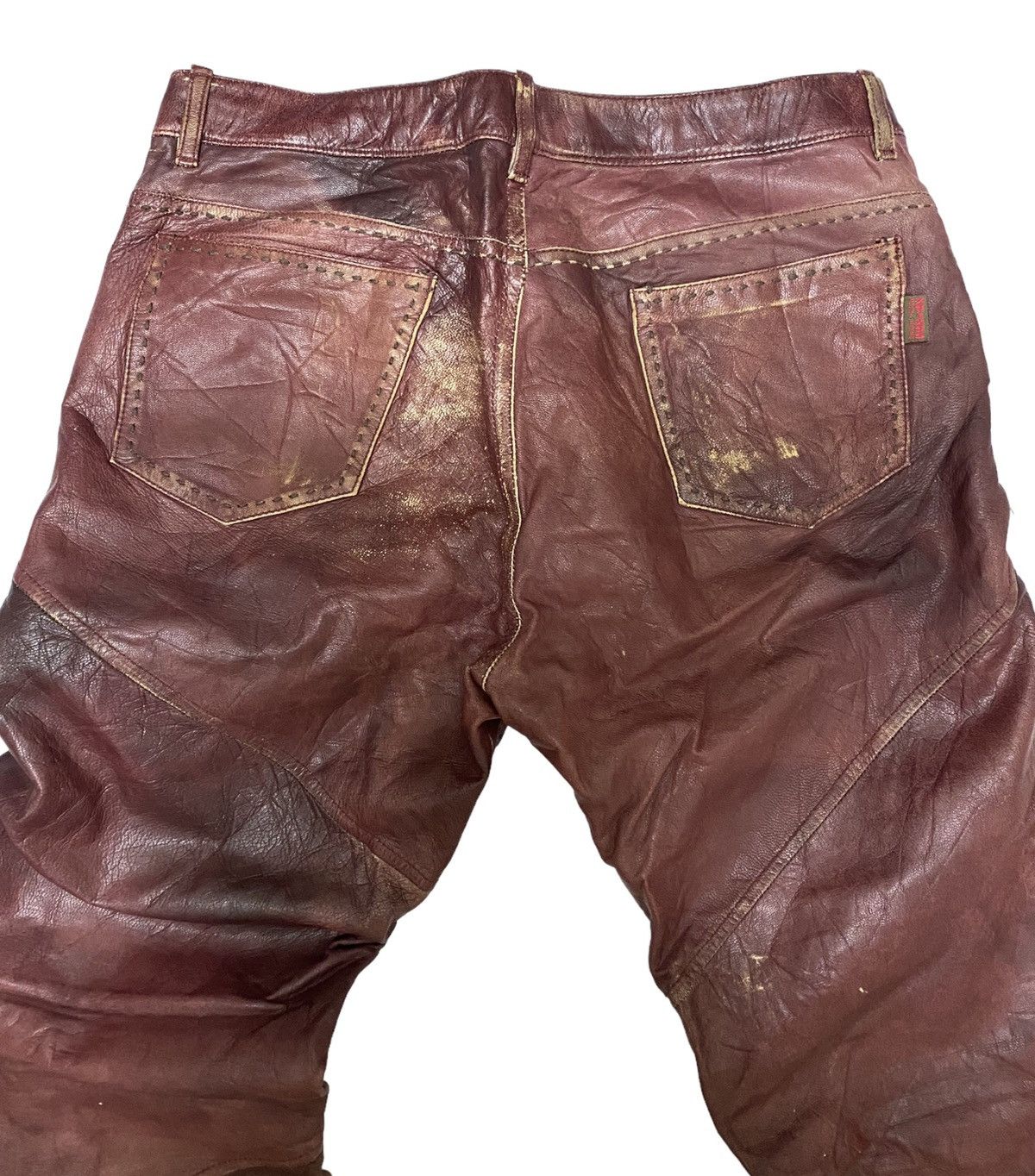 If Six Was Nine × Japanese Brand × Le Grande Bleu (L.G.B.) 291295 = HOMME Goat Leather Destroyed Pants (C1) Size US 31 - 5 Thumbnail